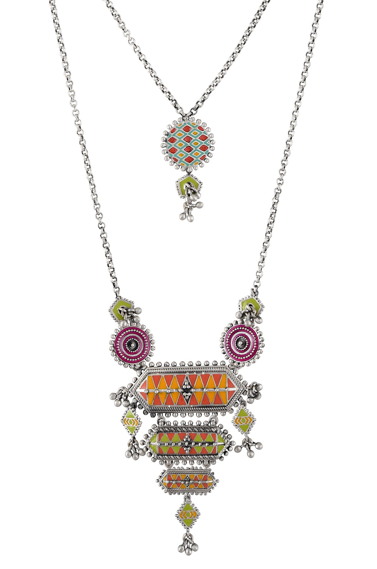 Silver Nirali Ghungroo Necklace