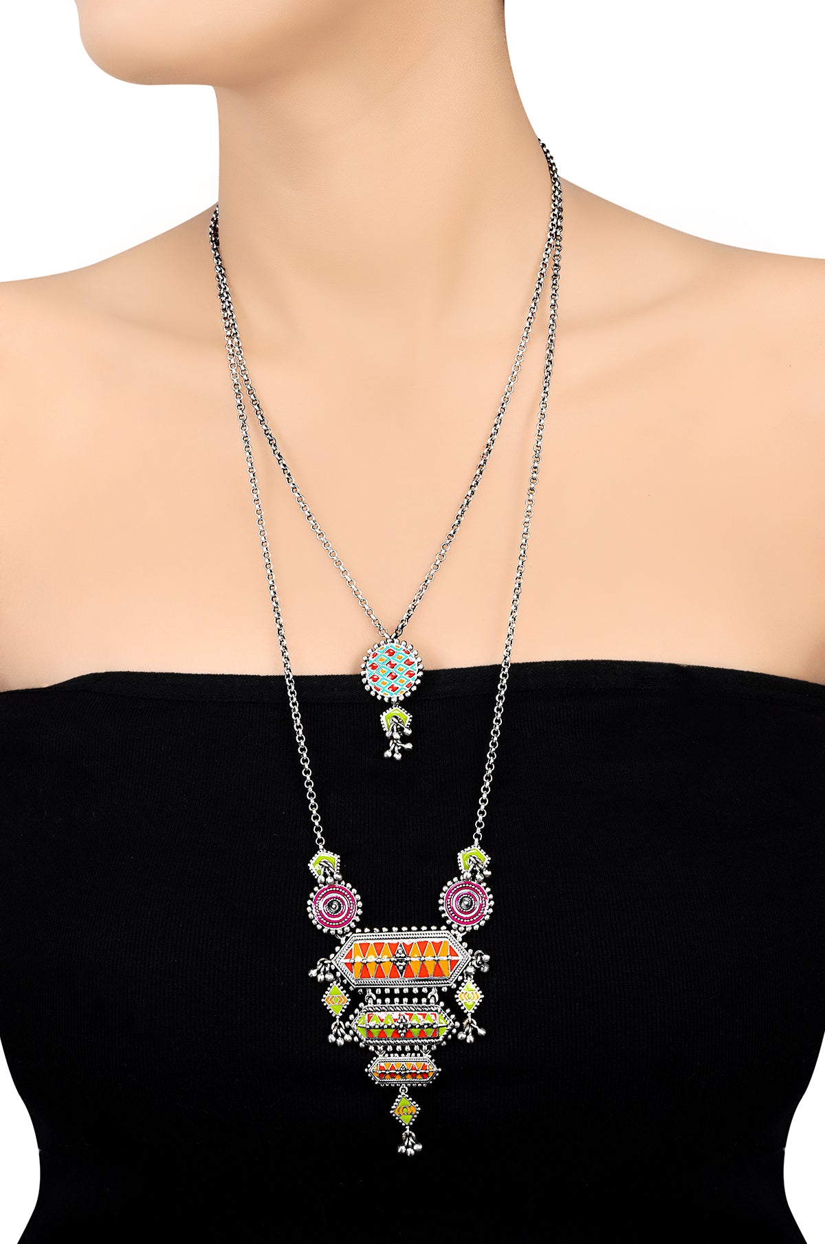 Silver Nirali Ghungroo Necklace