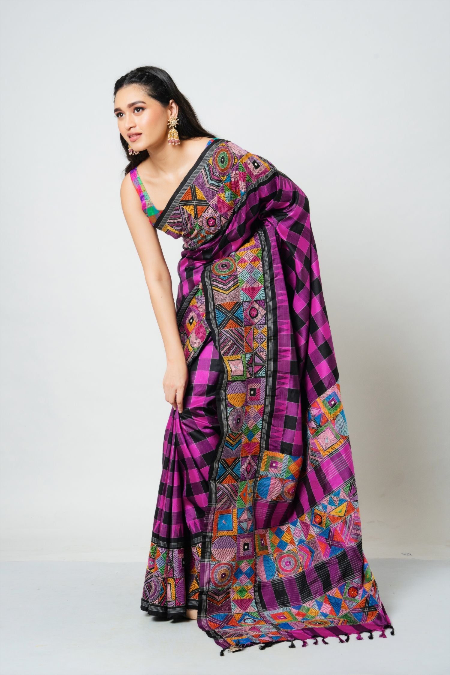 Kanjiveram Kantha Saree
