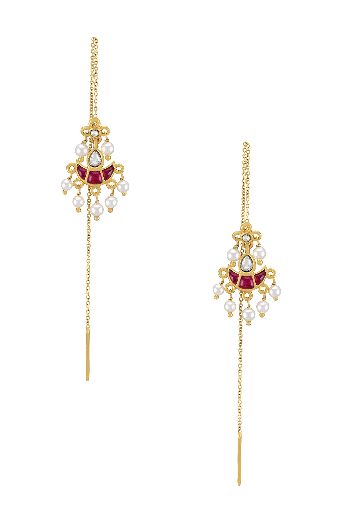 Lotus Charm Threader Earrings