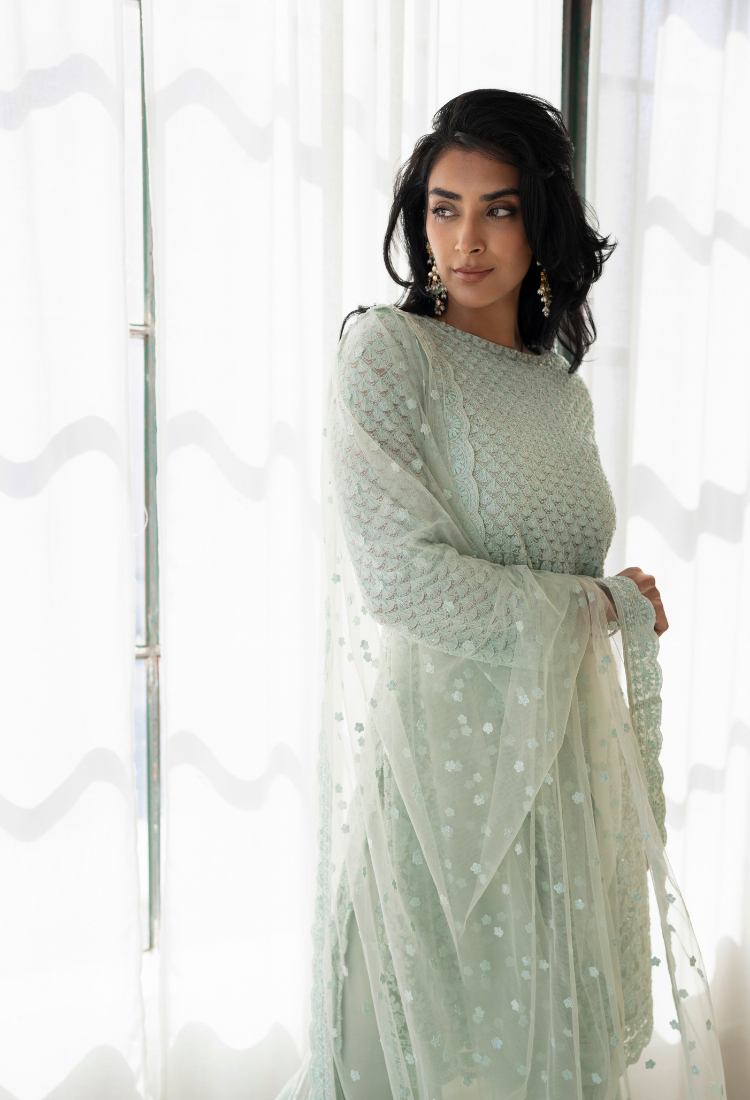 Sage Green “Noor” Sharara Set