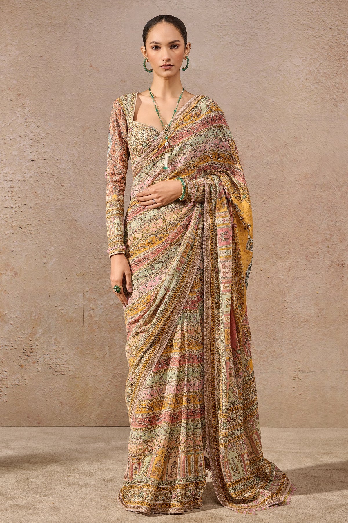 Tarun Tahiliani Printed Gota Saree