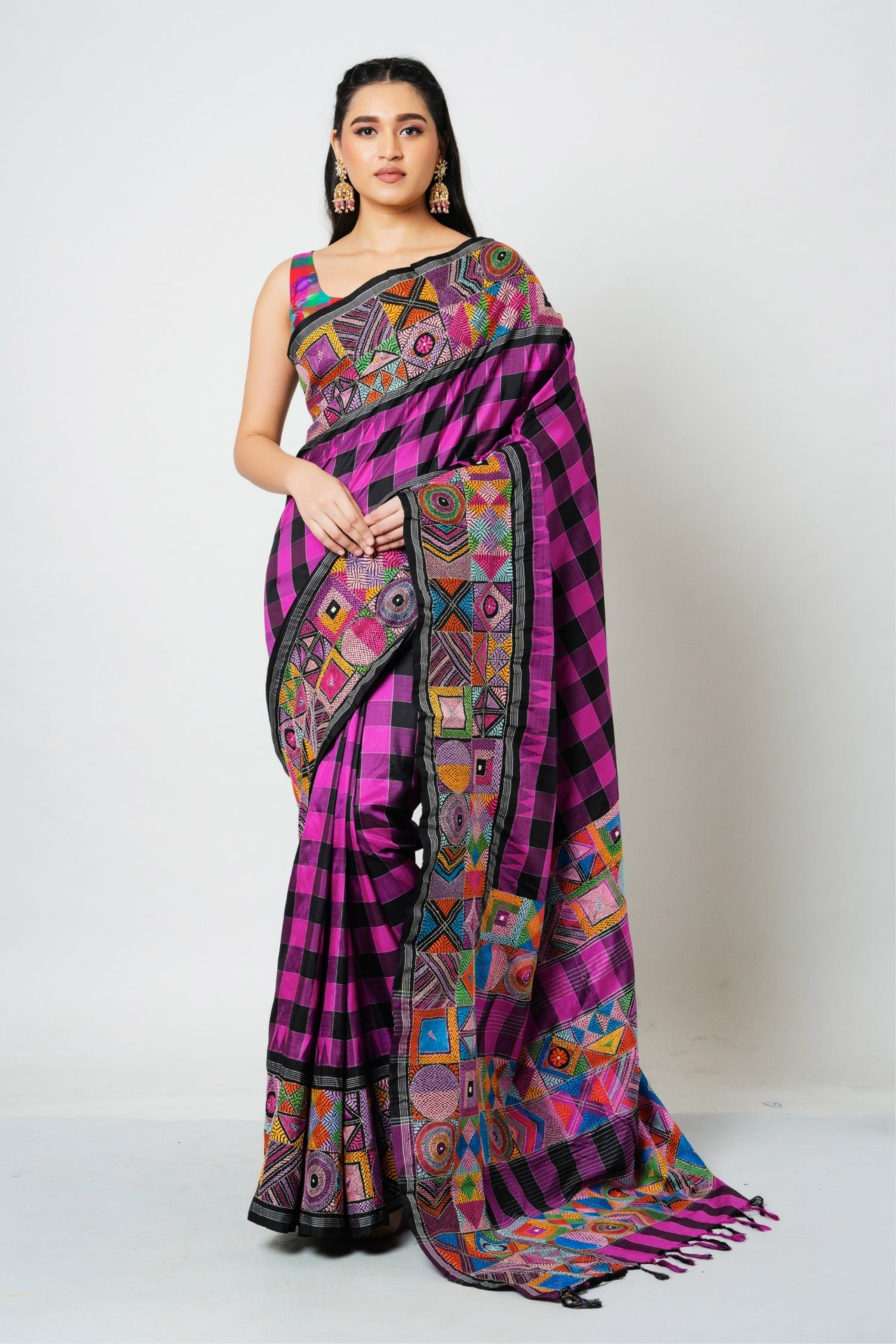 Kanjiveram Kantha Saree