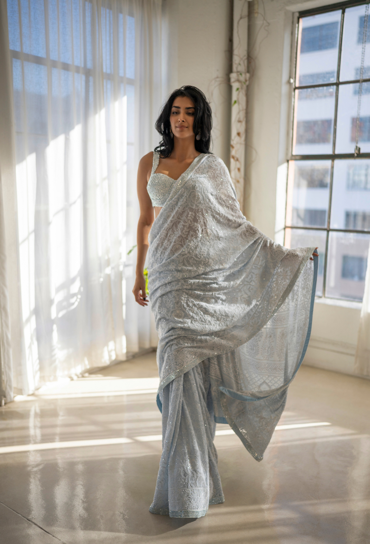 The Kismet Chikankari Sari
