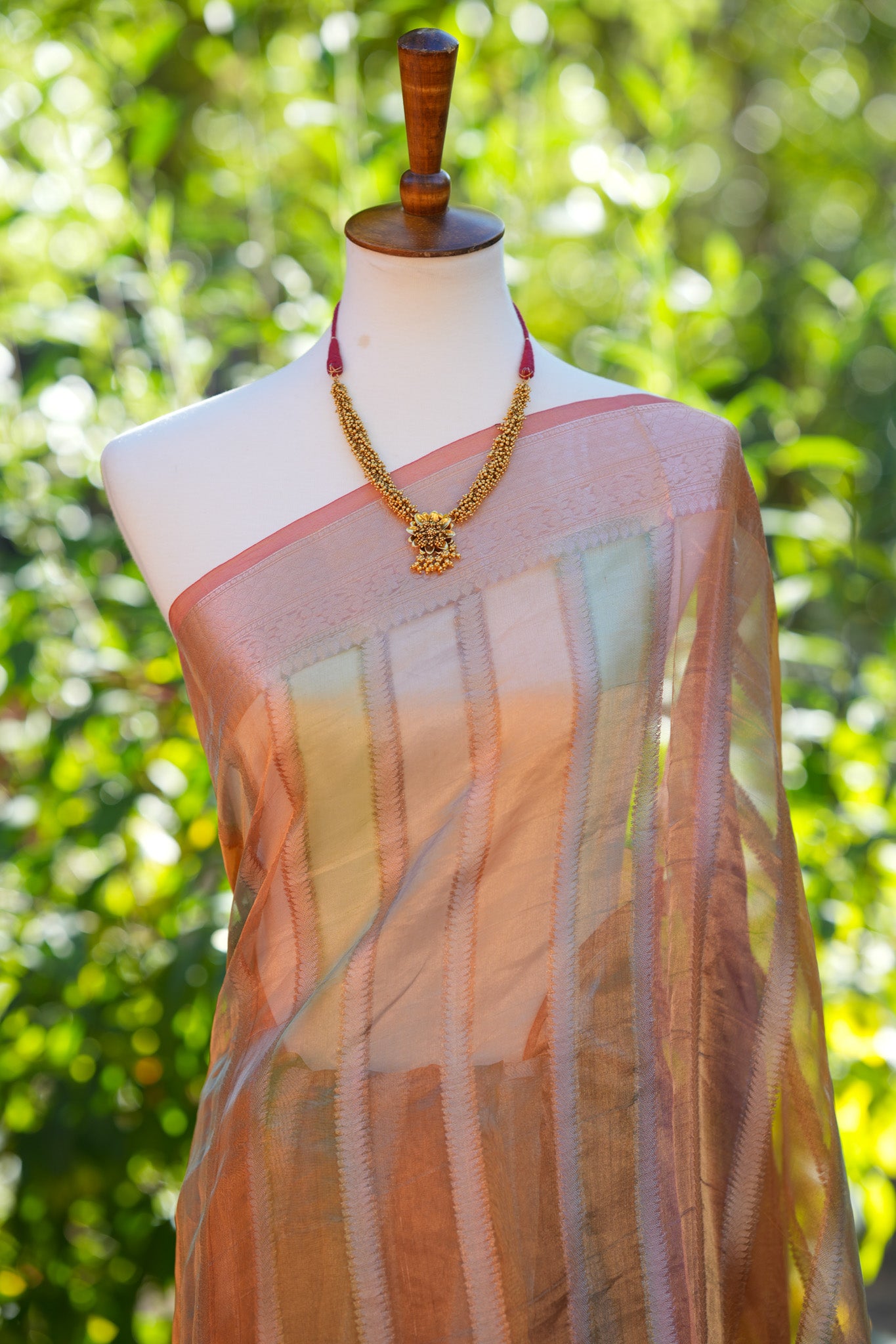 Striped Organza Tissue Benarasi saree