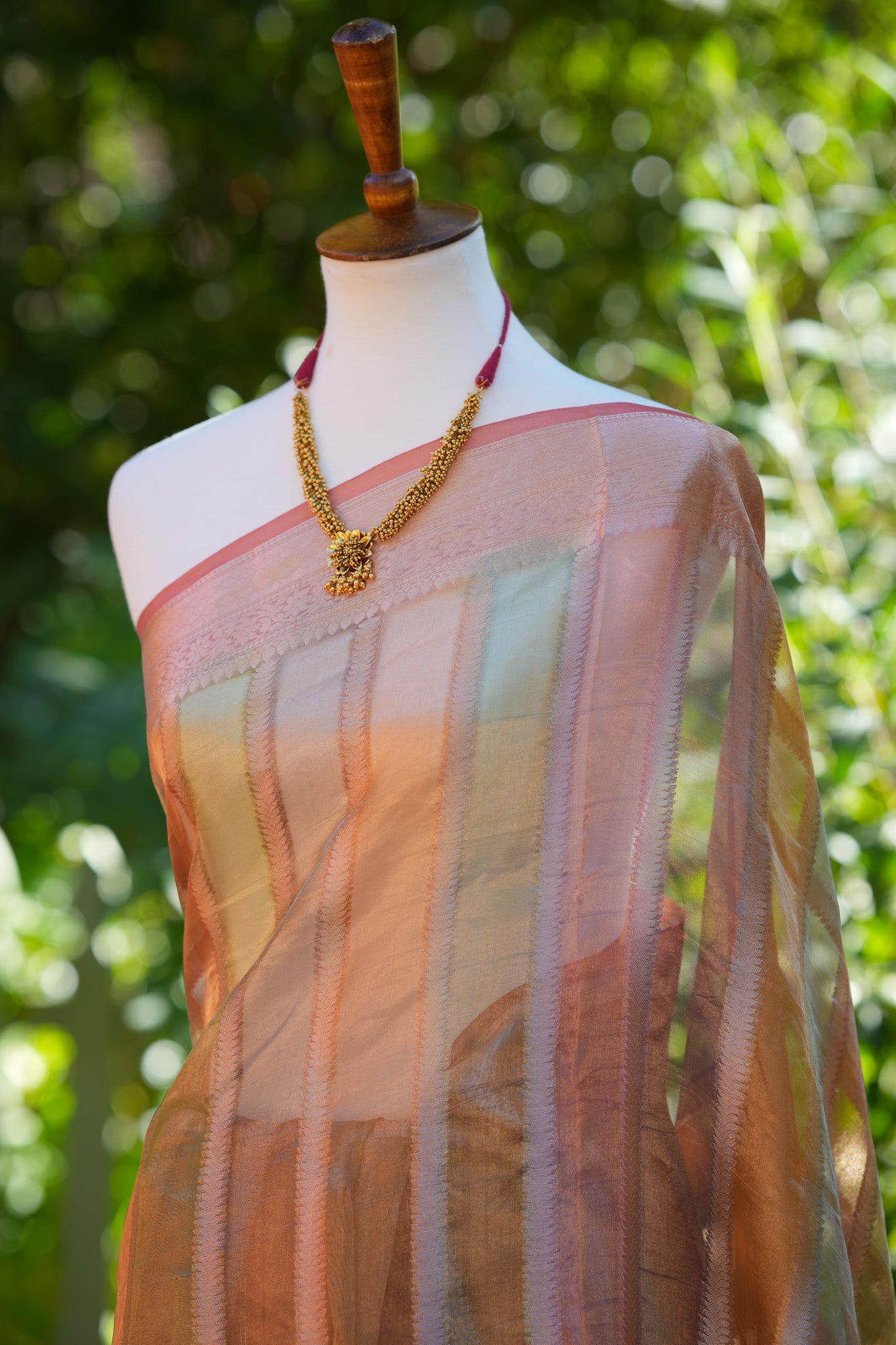 Striped Organza Tissue Benarasi saree