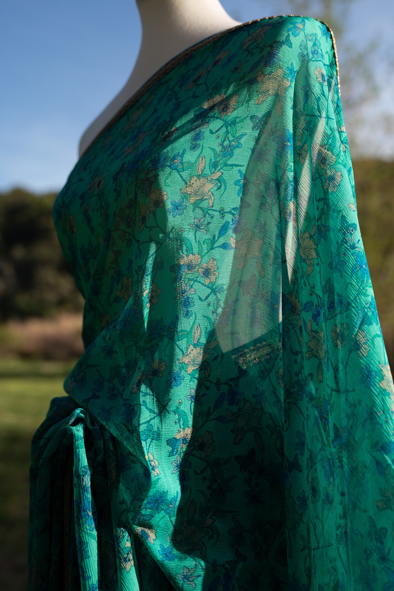 Printed chiffon saree