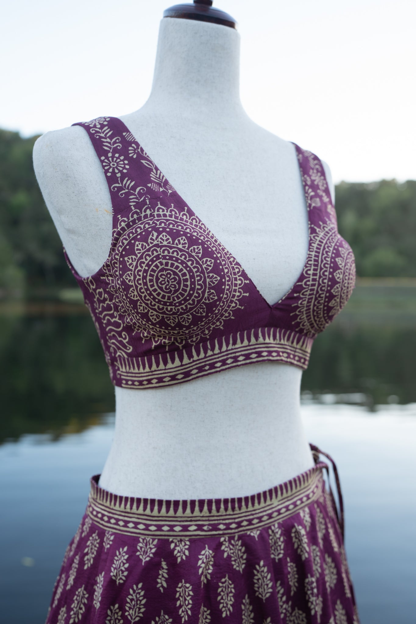 Purple Murshidabad Silk Lehenga Set