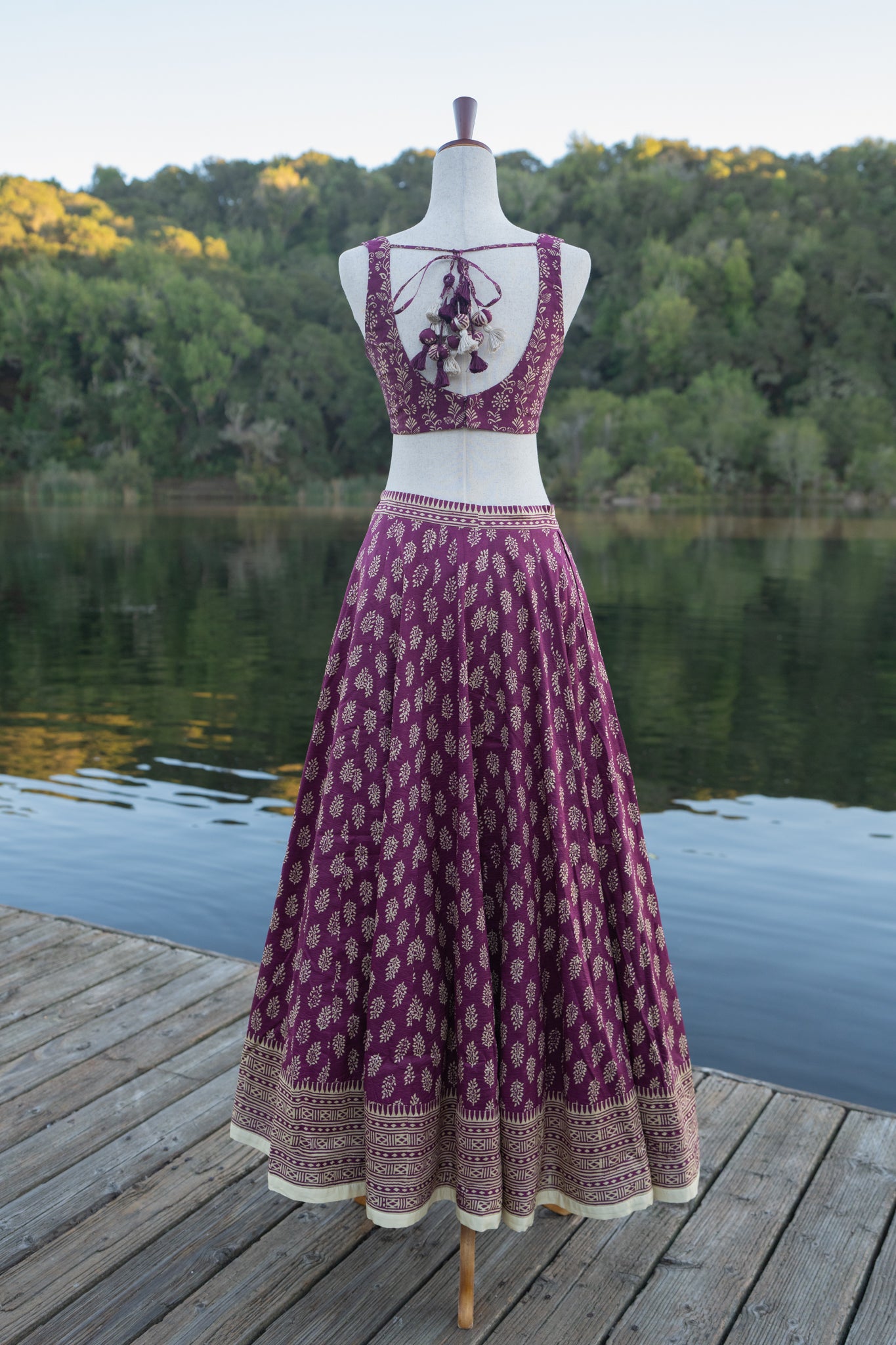 Purple Murshidabad Silk Lehenga Set