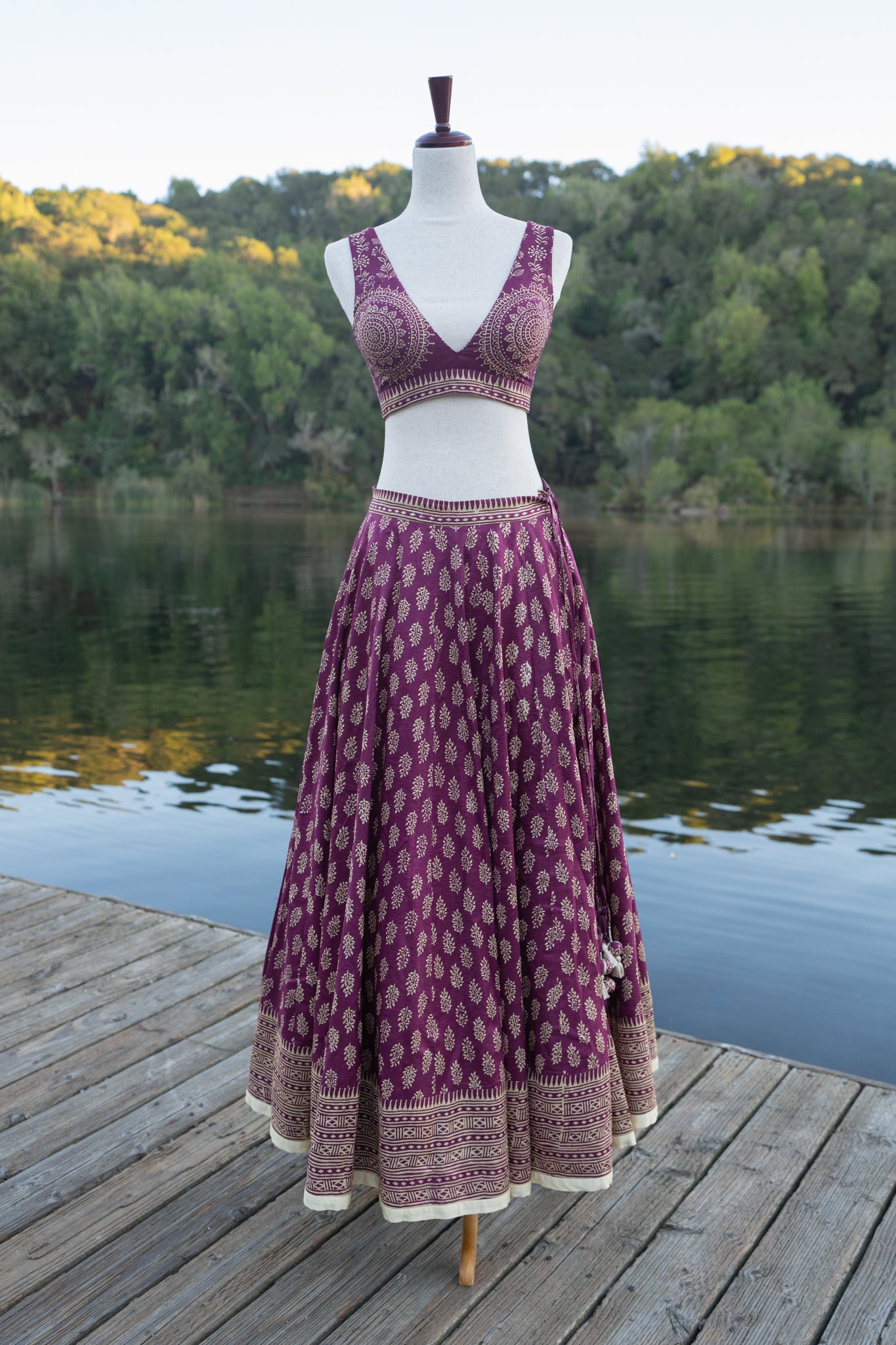 Purple Murshidabad Silk Lehenga Set