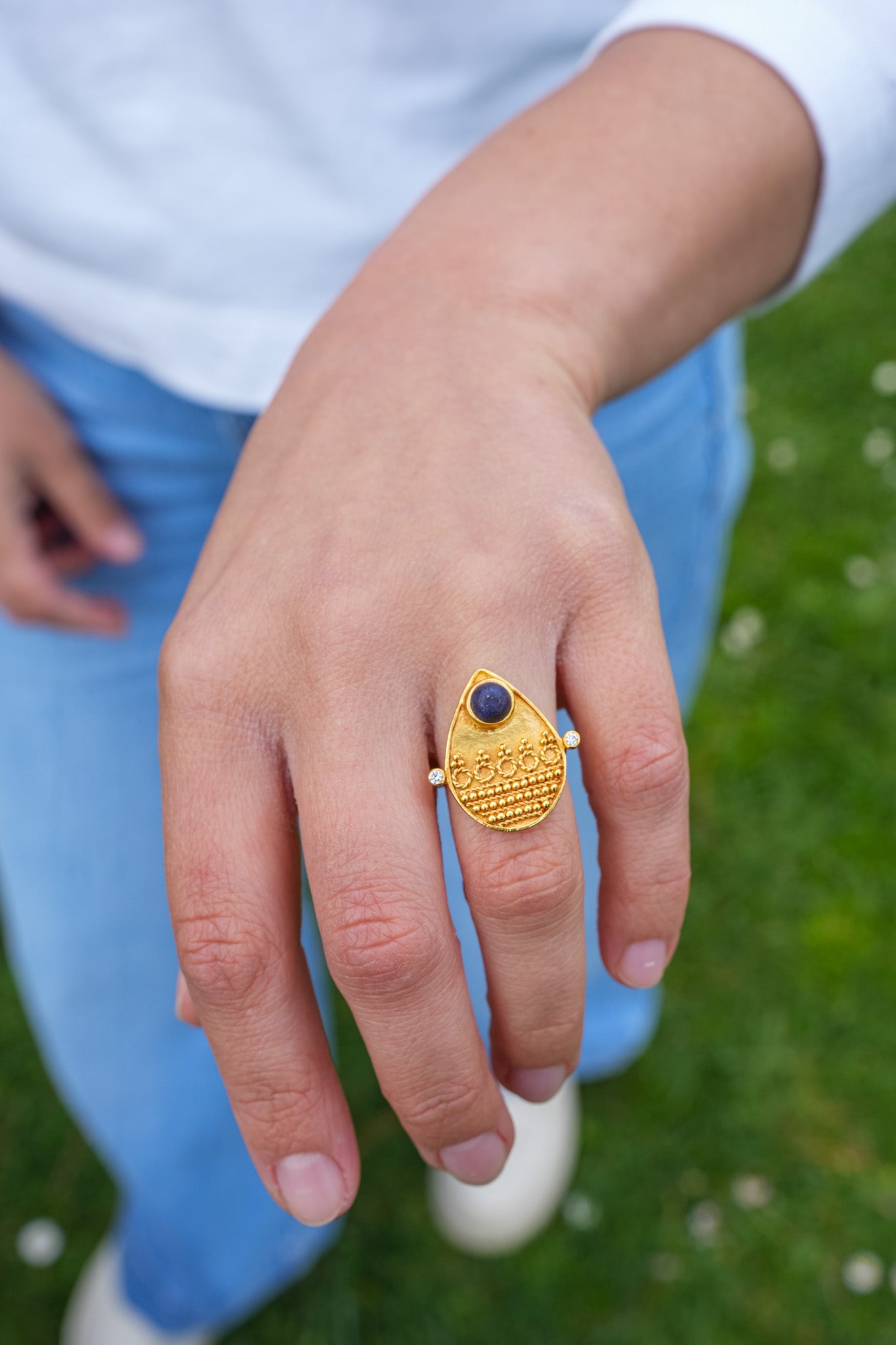 Amrapali Silver Gold Plated Ring