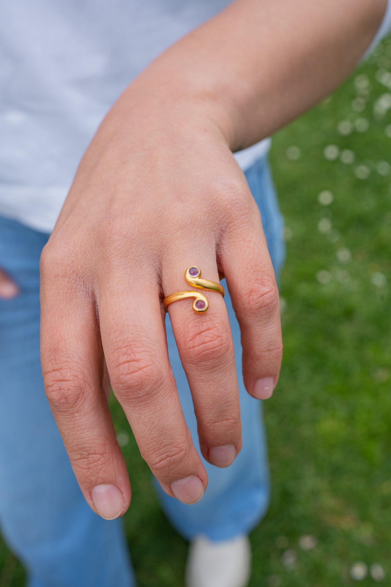 Amrapali Silver Gold Plated RIng
