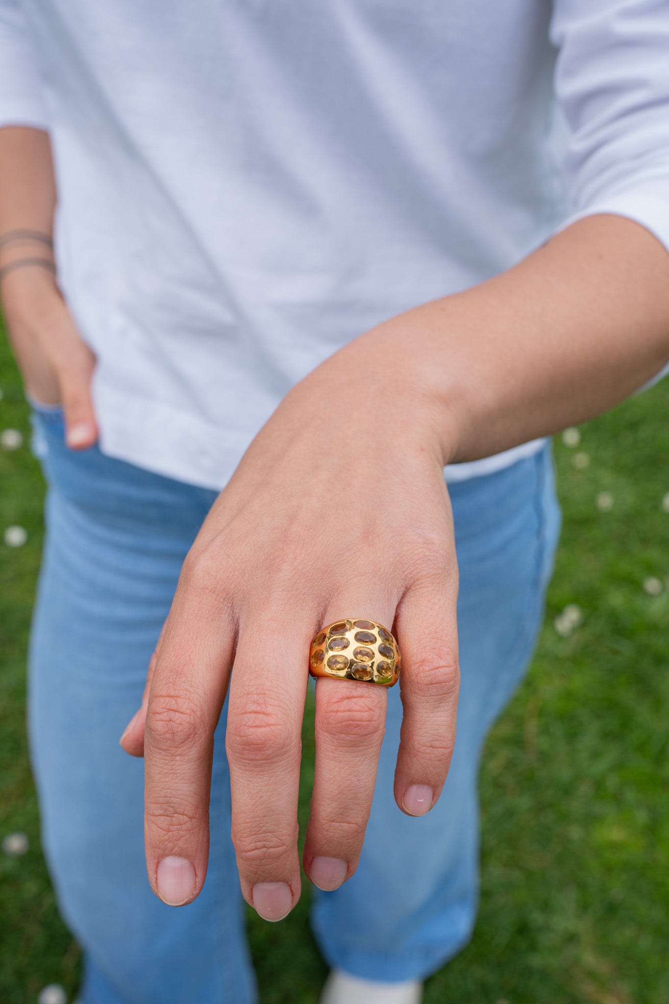 Champagne Constellation Statement Ring