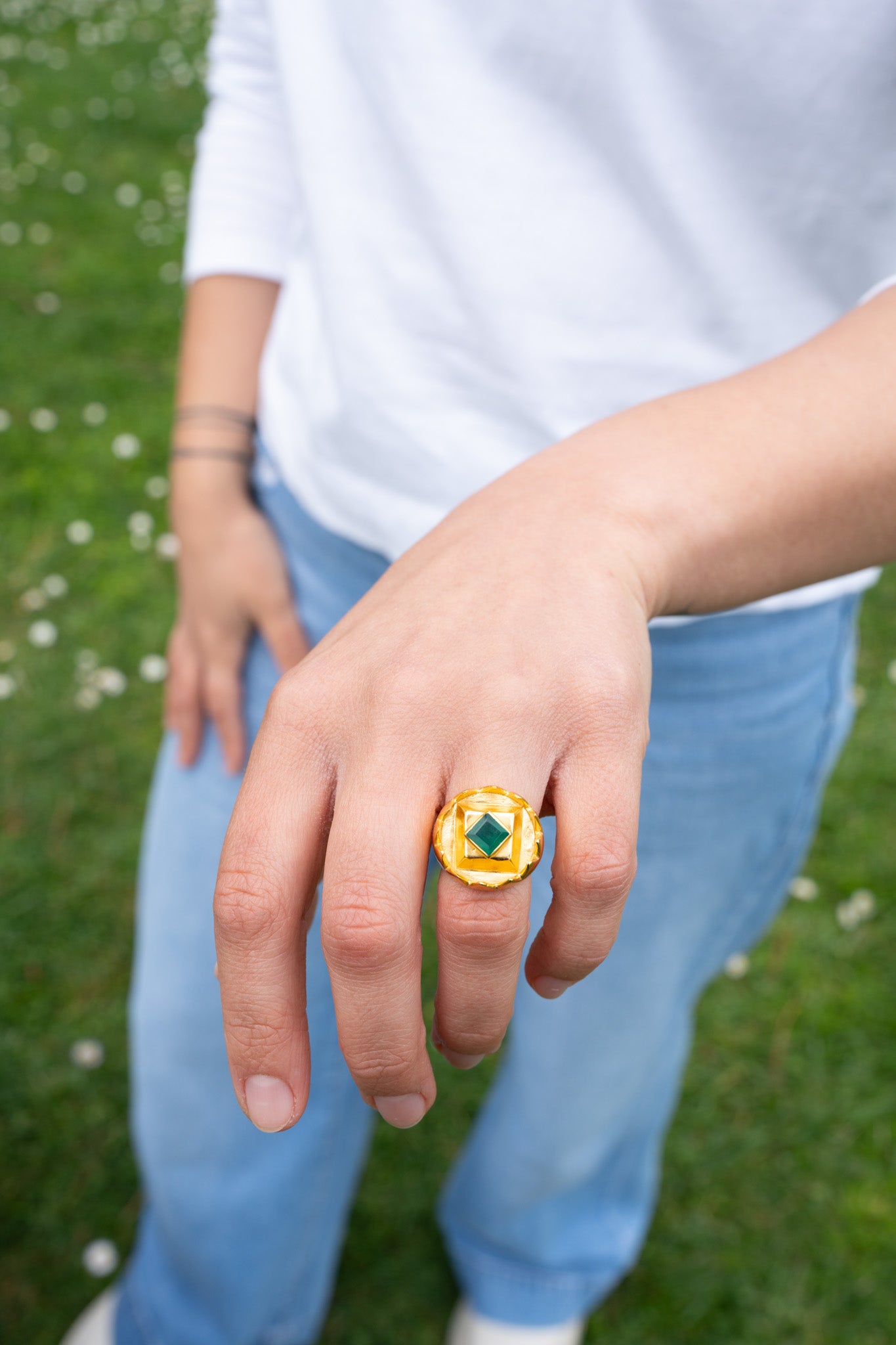 Amrapali Silver Gold Plated Ring