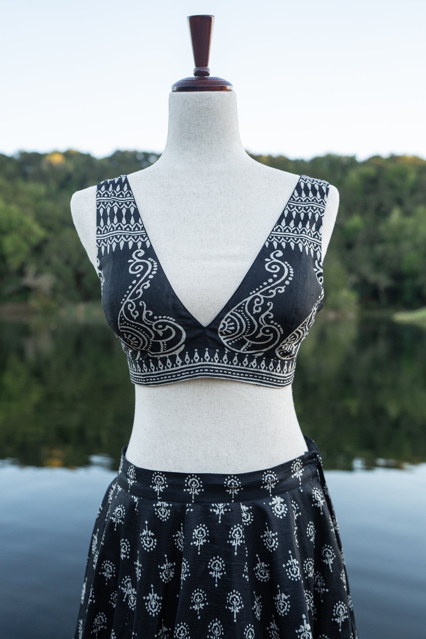 Black Murshidabad Silk Lehenga Set