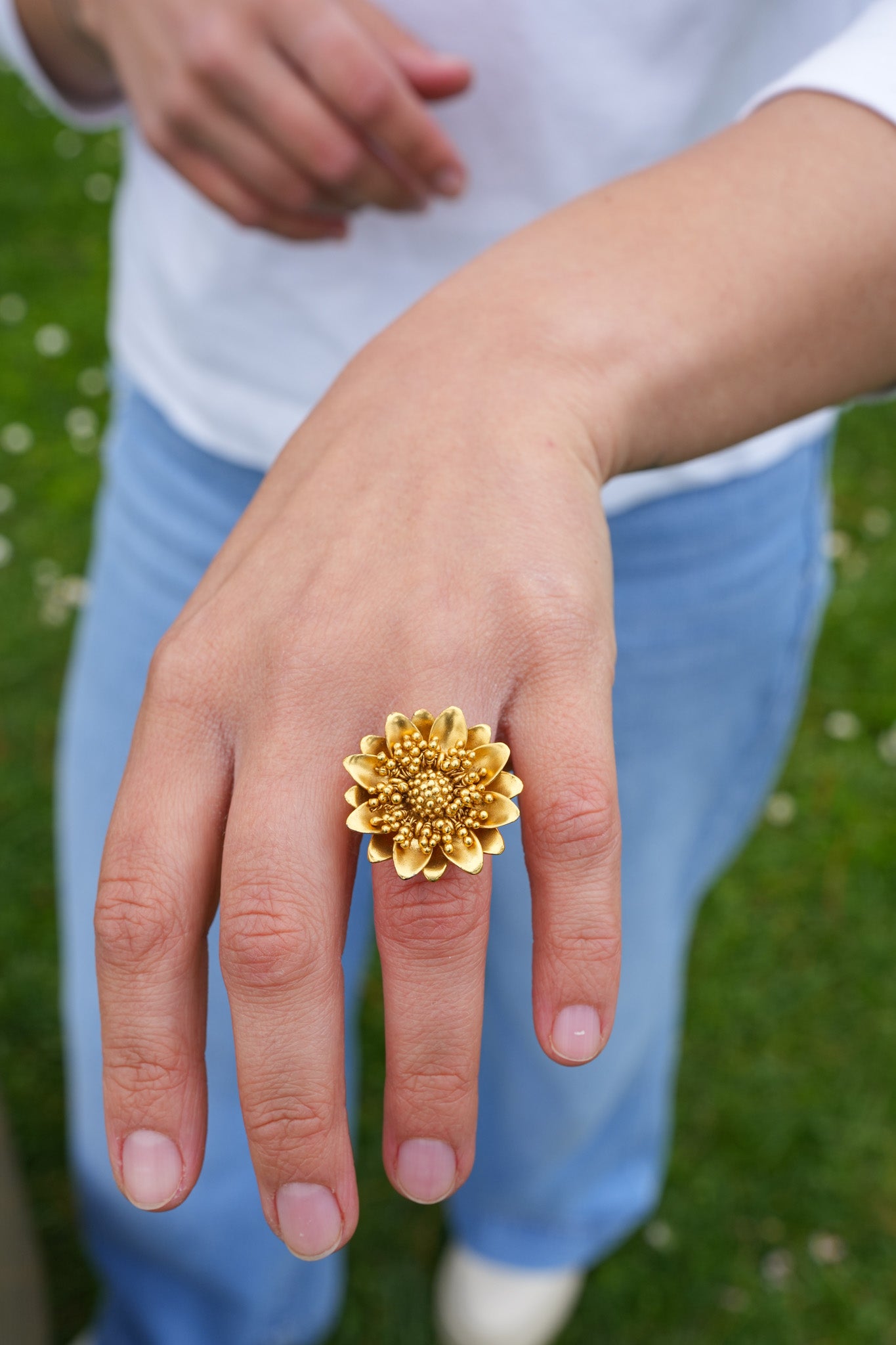 Amrapali Silver Gold Plated Baahubali Ring