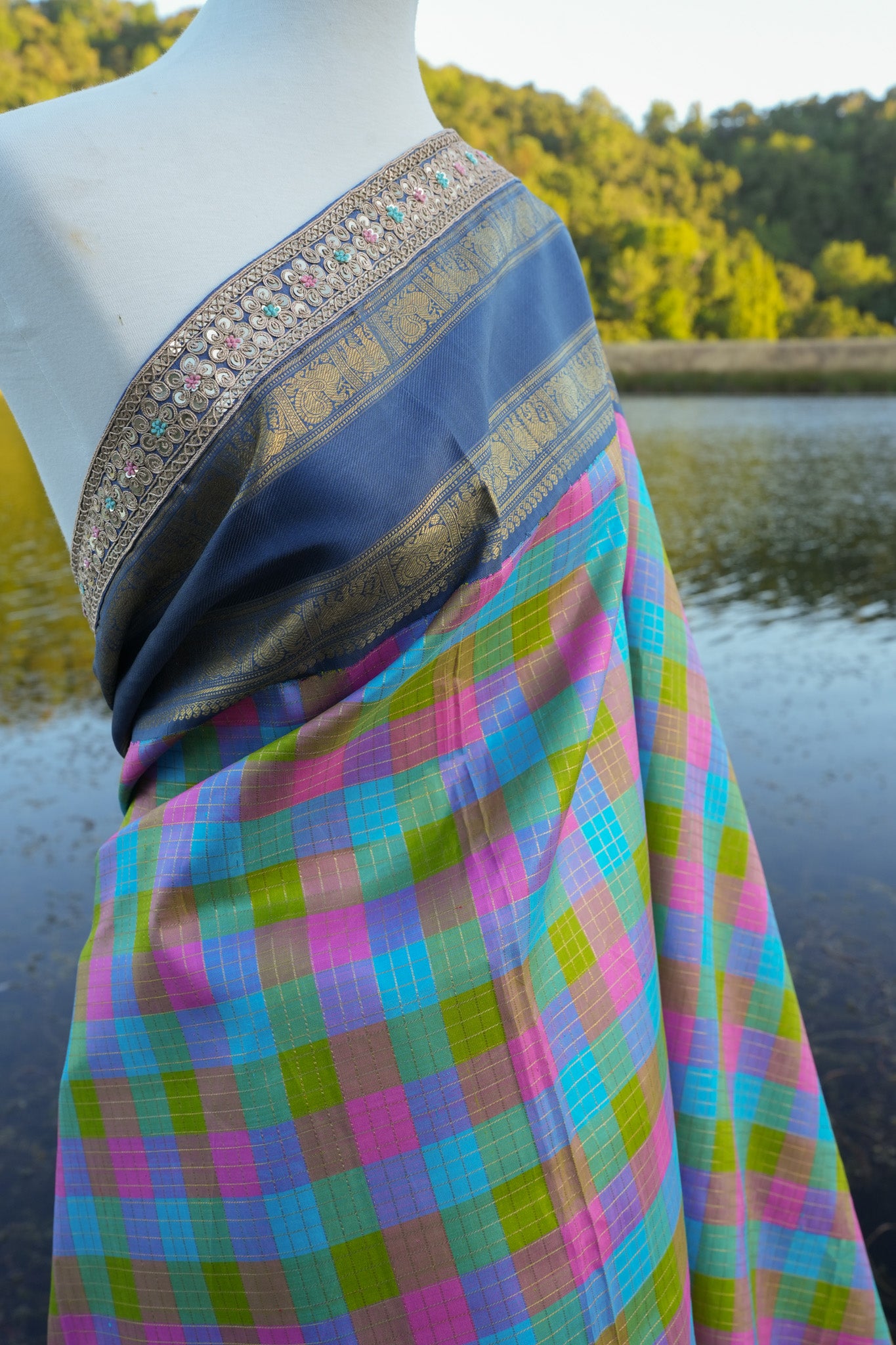 Multicolor Kanjiveram Saree