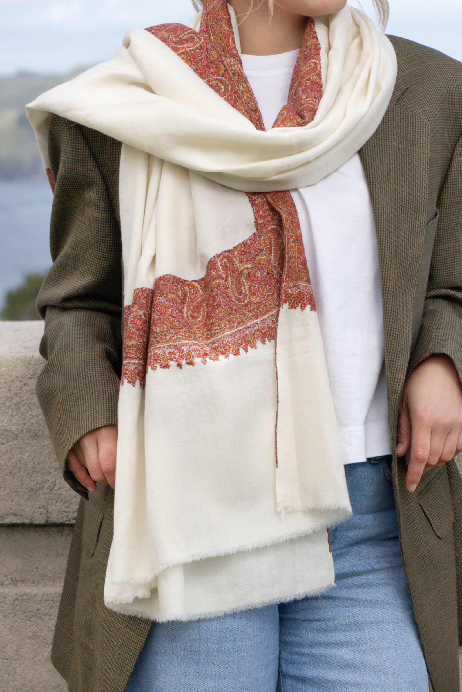 Ivory Pashmina Shawl