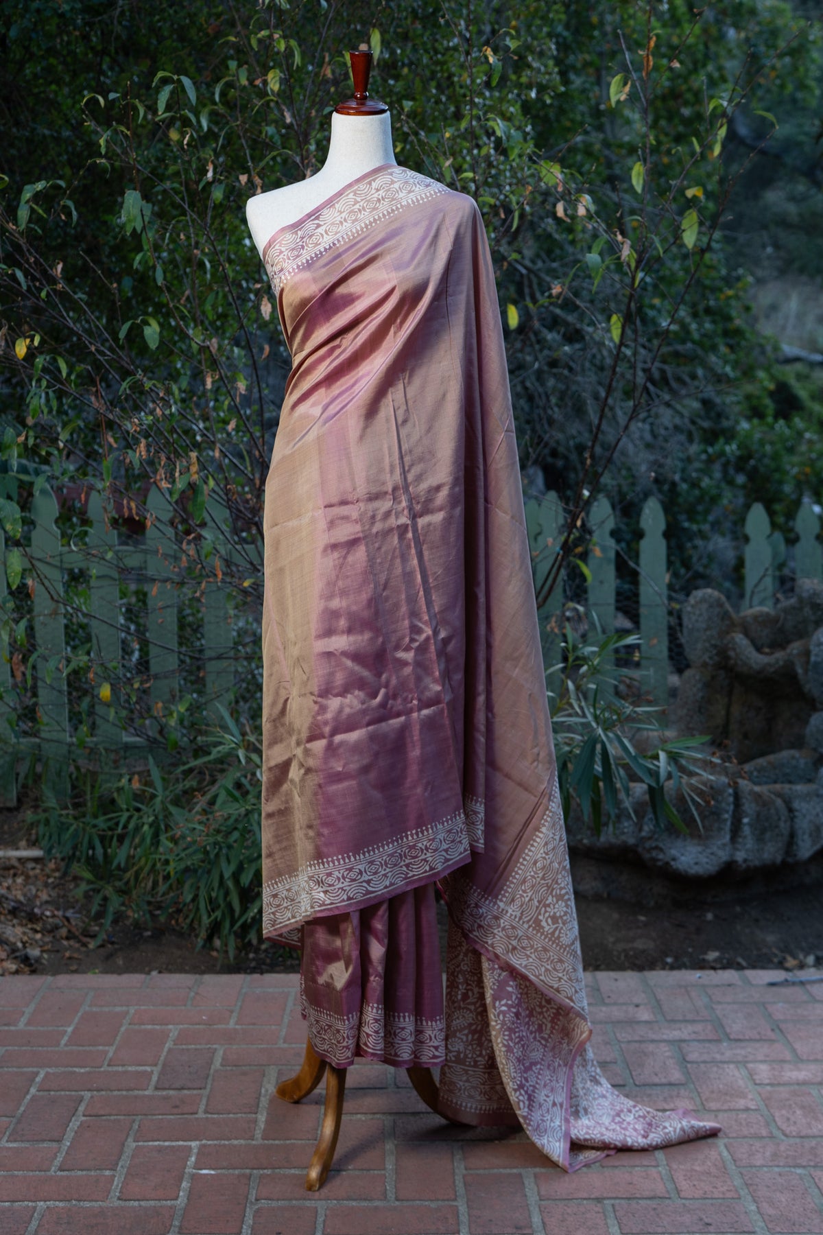 Ashes of Roses Murshidabad Silk Saree