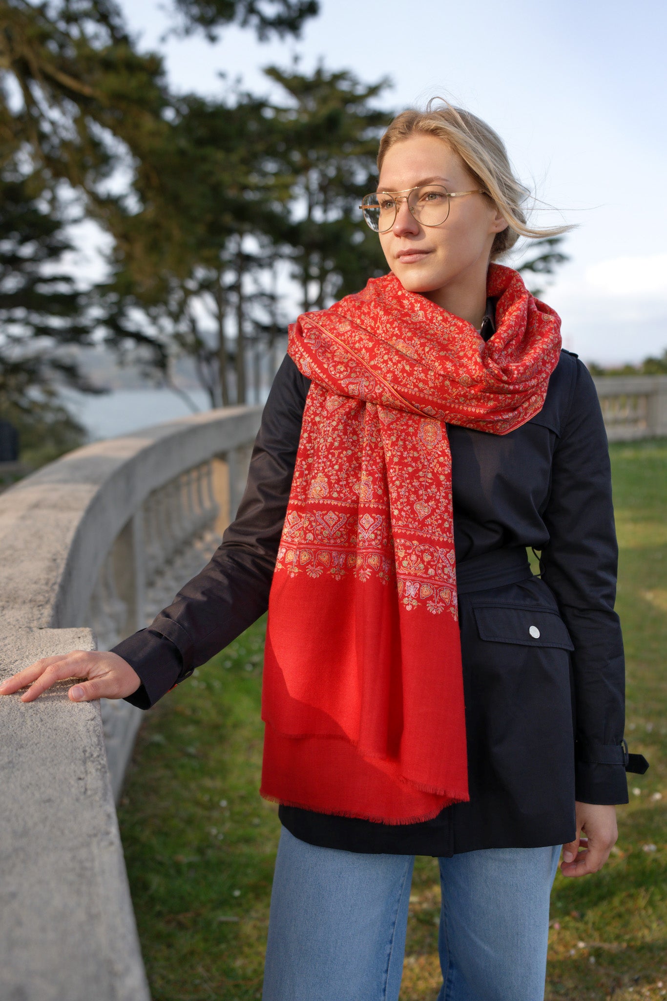 Red Masterpiece Pashmina Shawl
