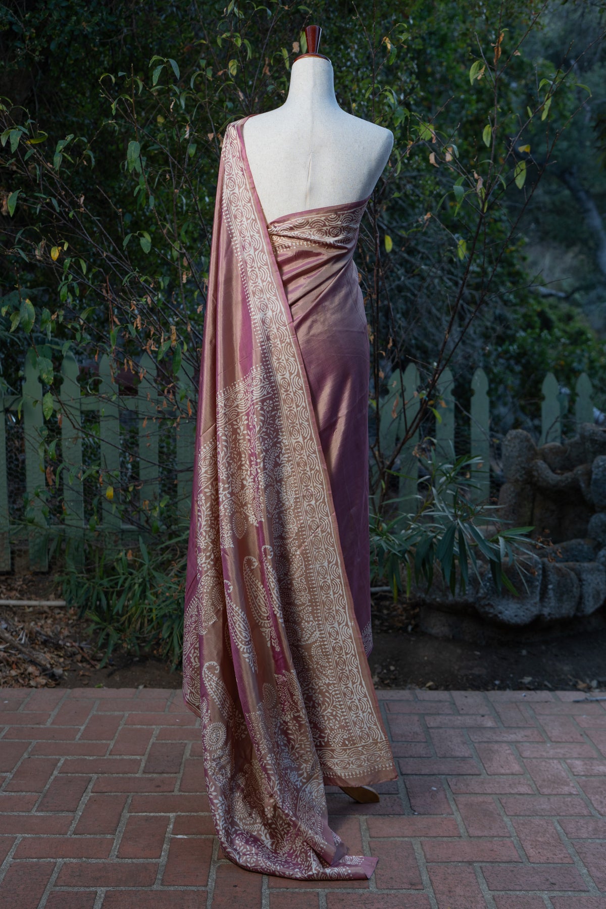 Ashes of Roses Murshidabad Silk Saree
