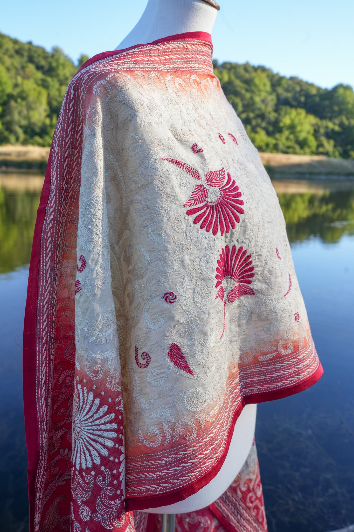 Mili Hand-Embroidered Kantha Stole