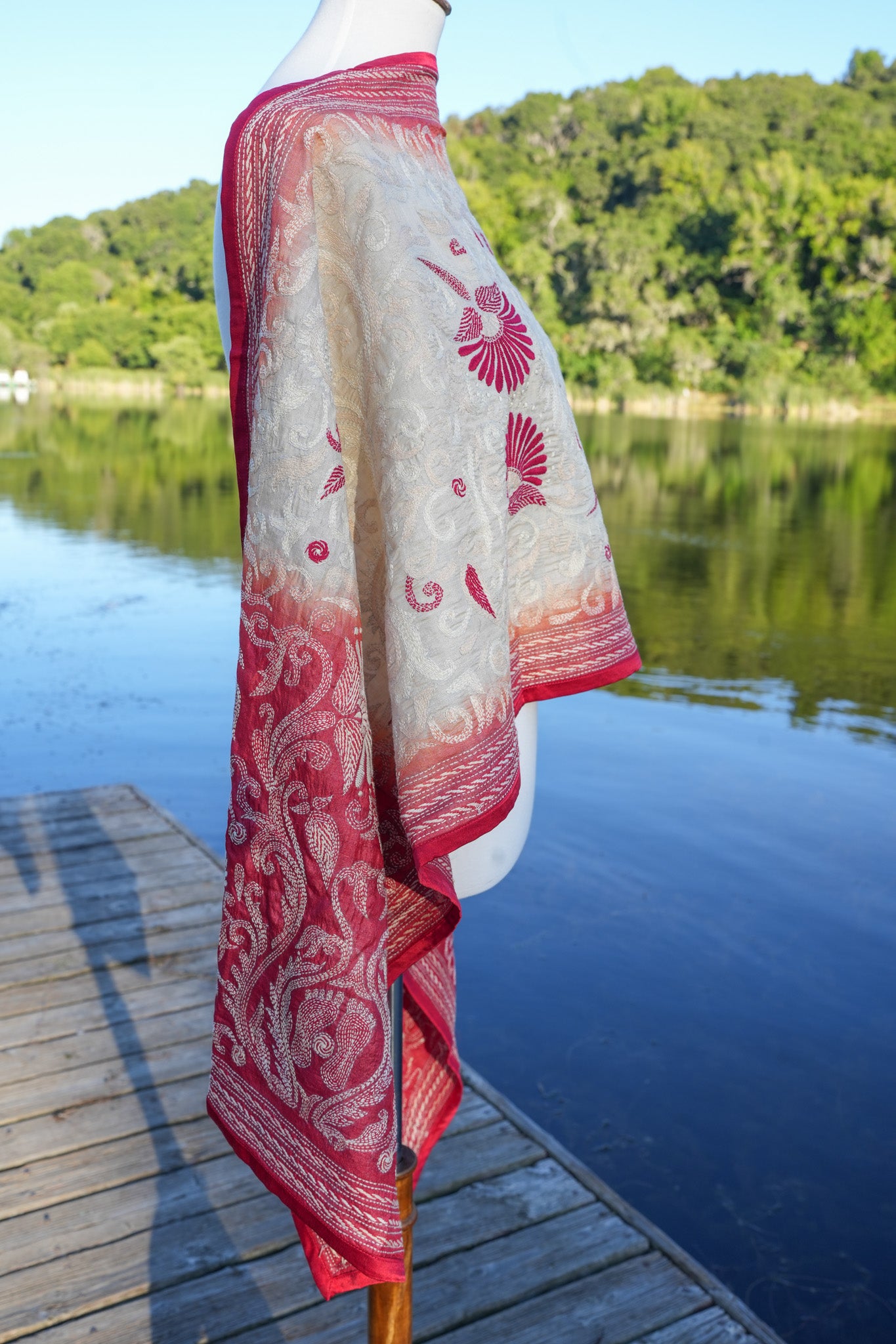 Mili Hand-Embroidered Kantha Stole