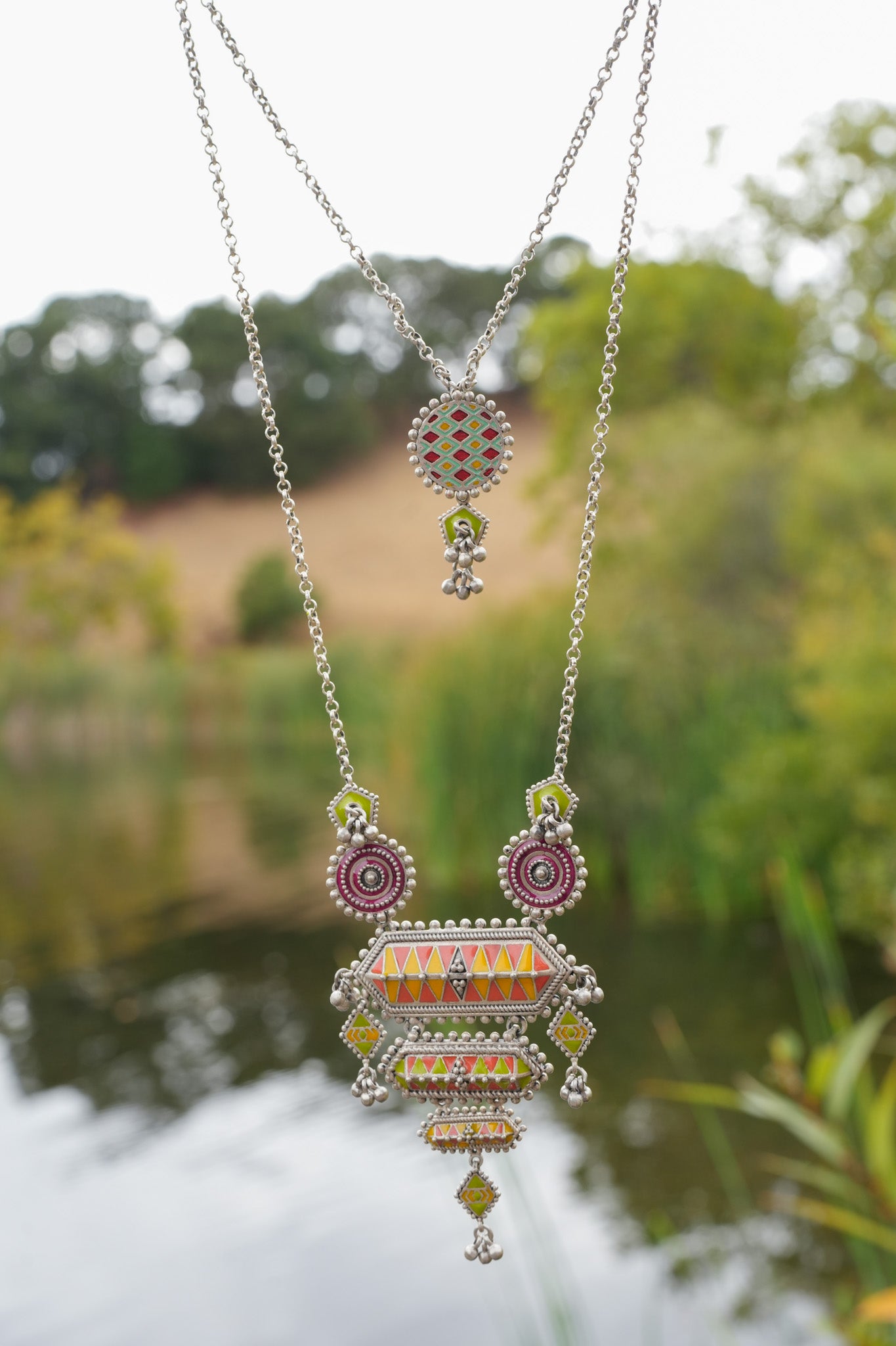 Silver Nirali Ghungroo Necklace