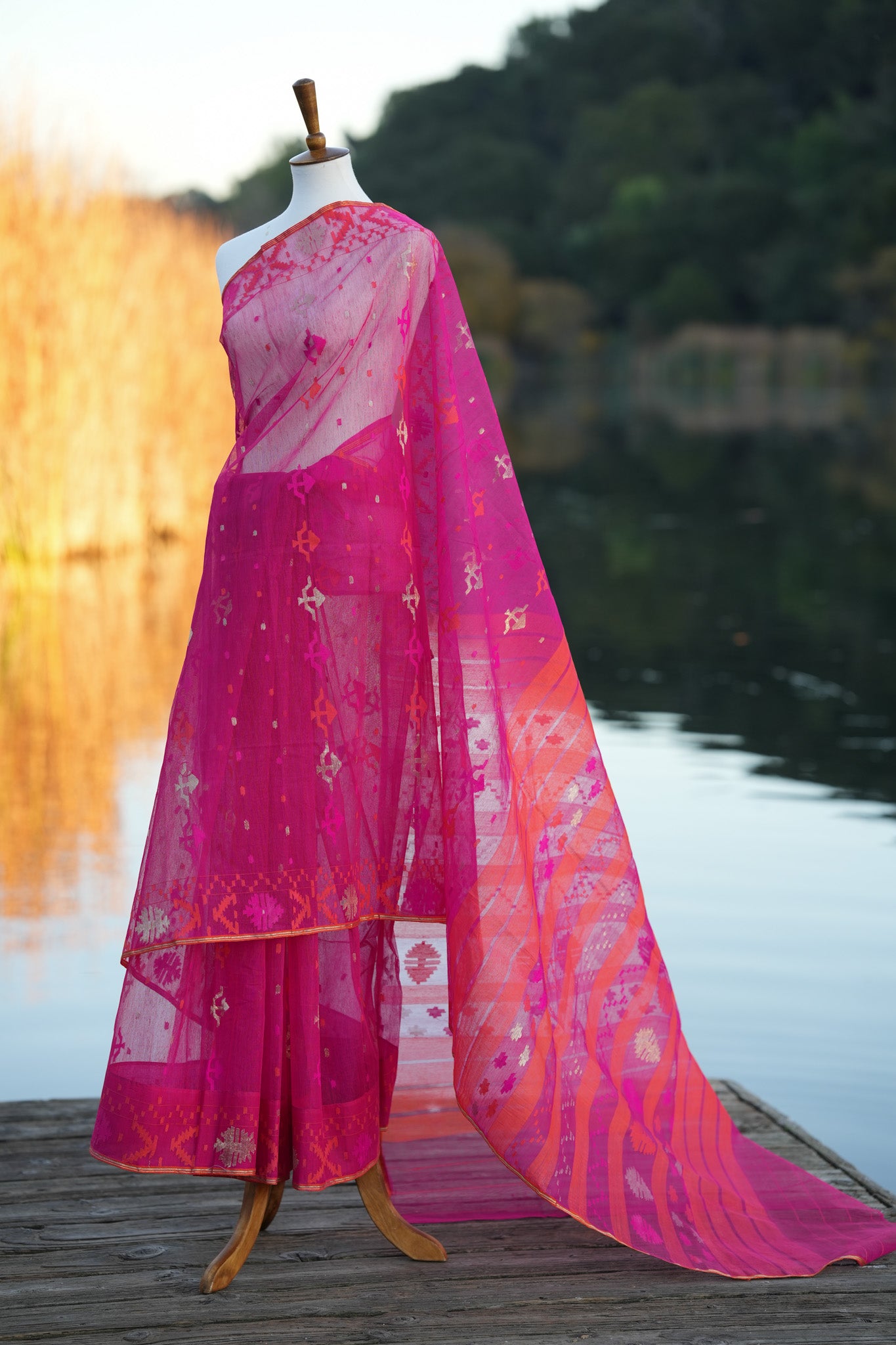 Pink Heirloom Jamdani Saree