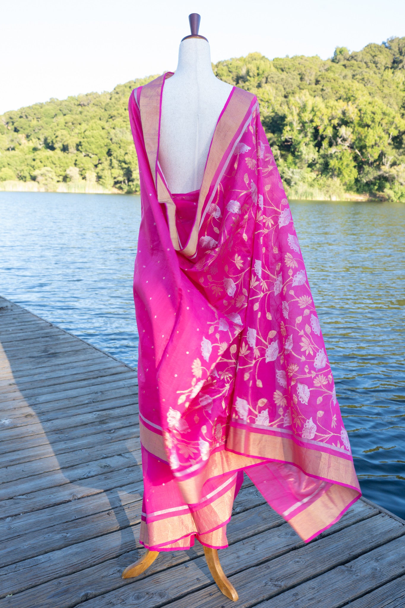 Pink Dreams Chanderi Sari