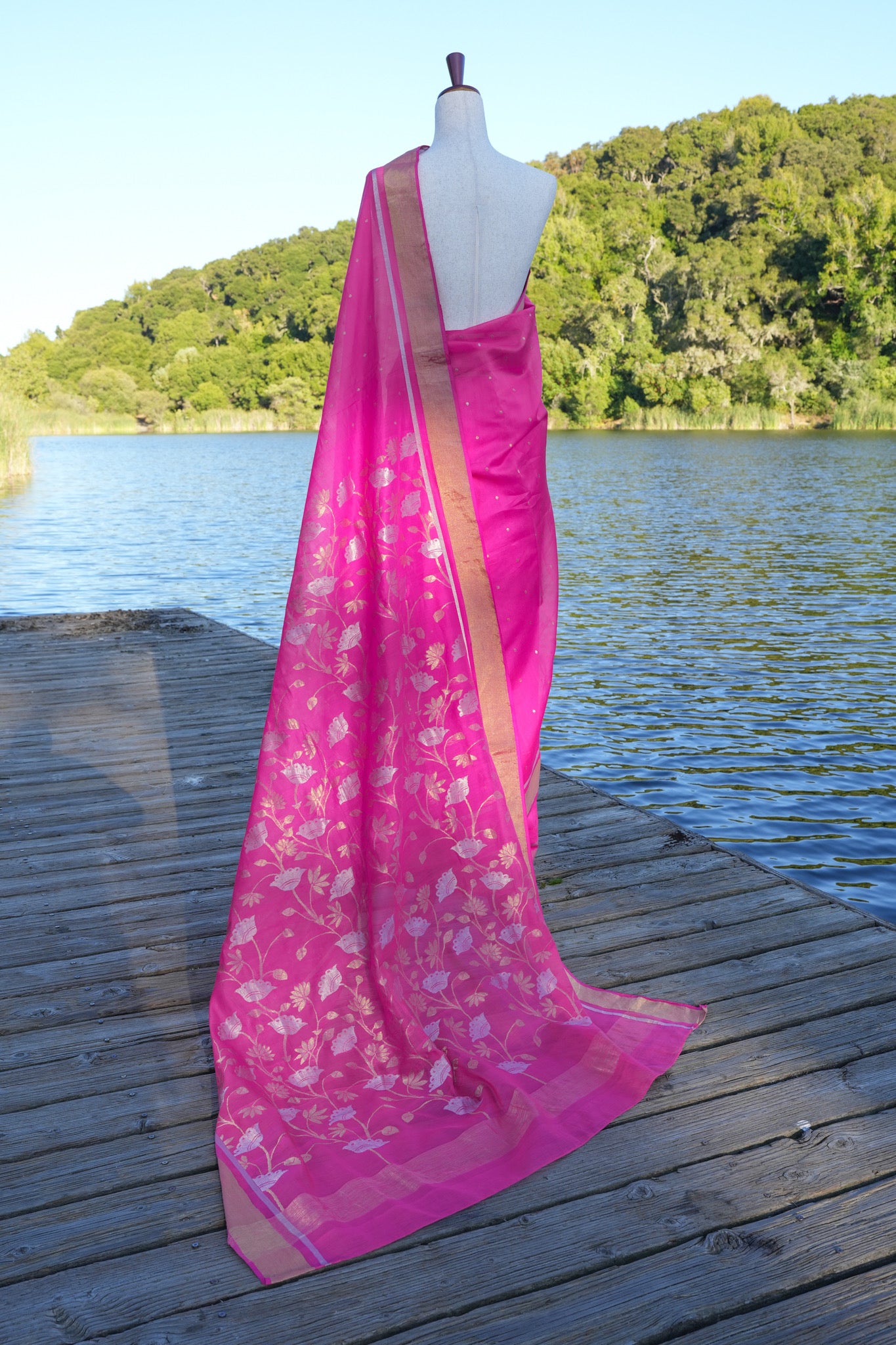 Pink Dreams Chanderi Sari