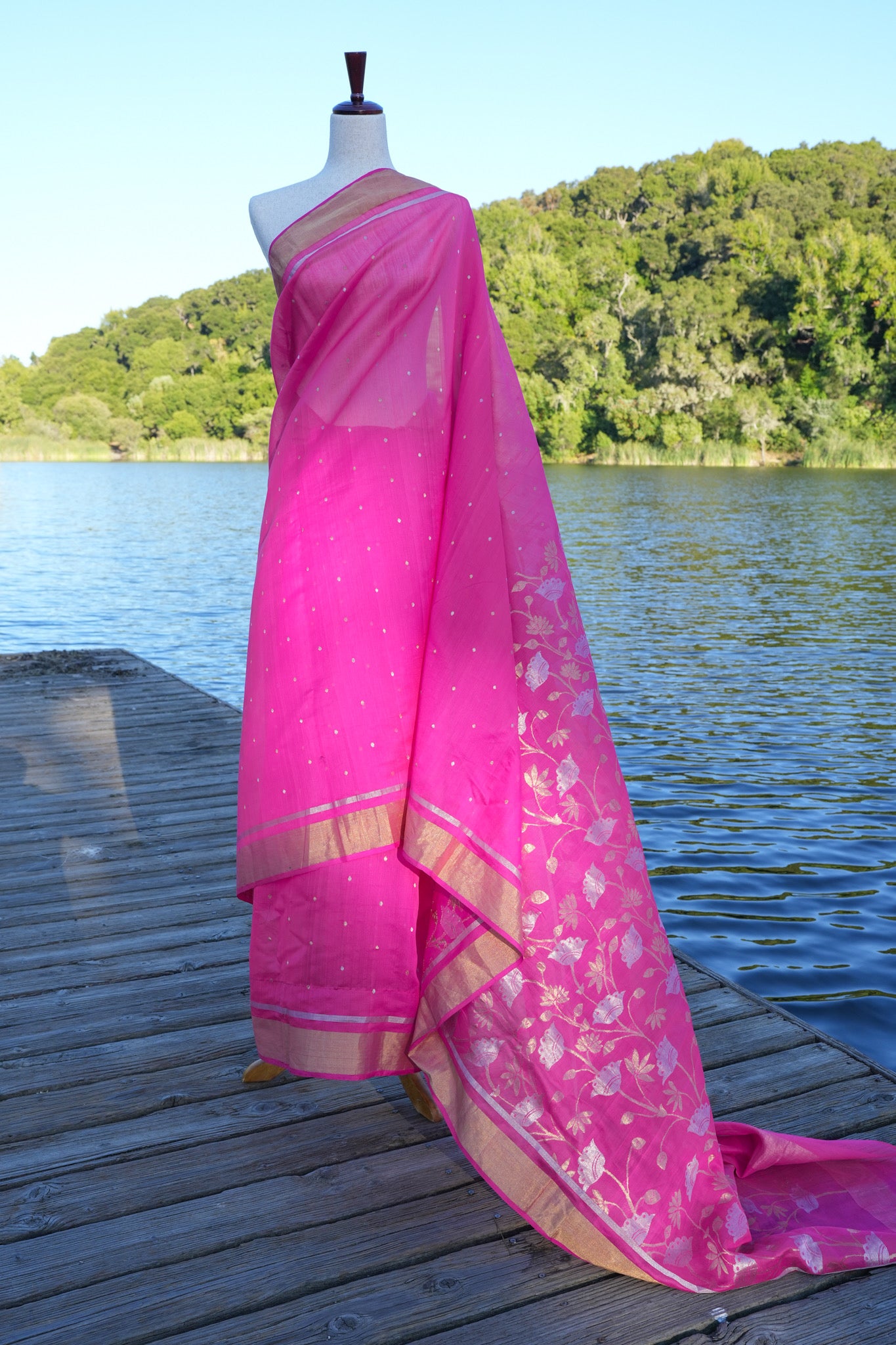 Pink Dreams Chanderi Sari