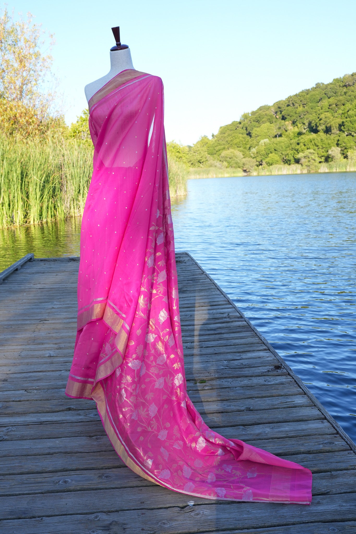 Pink Dreams Chanderi Sari