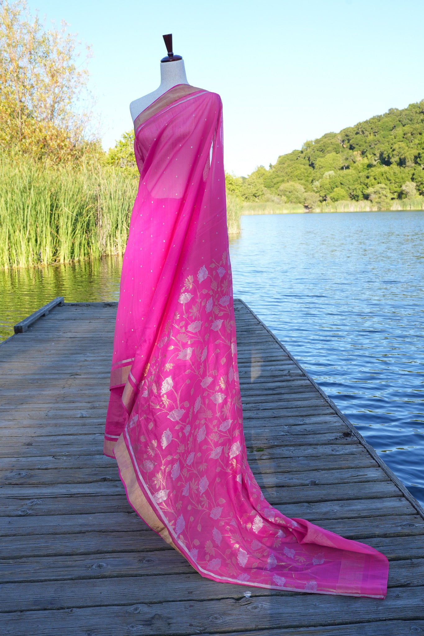 Pink Dreams Chanderi Sari