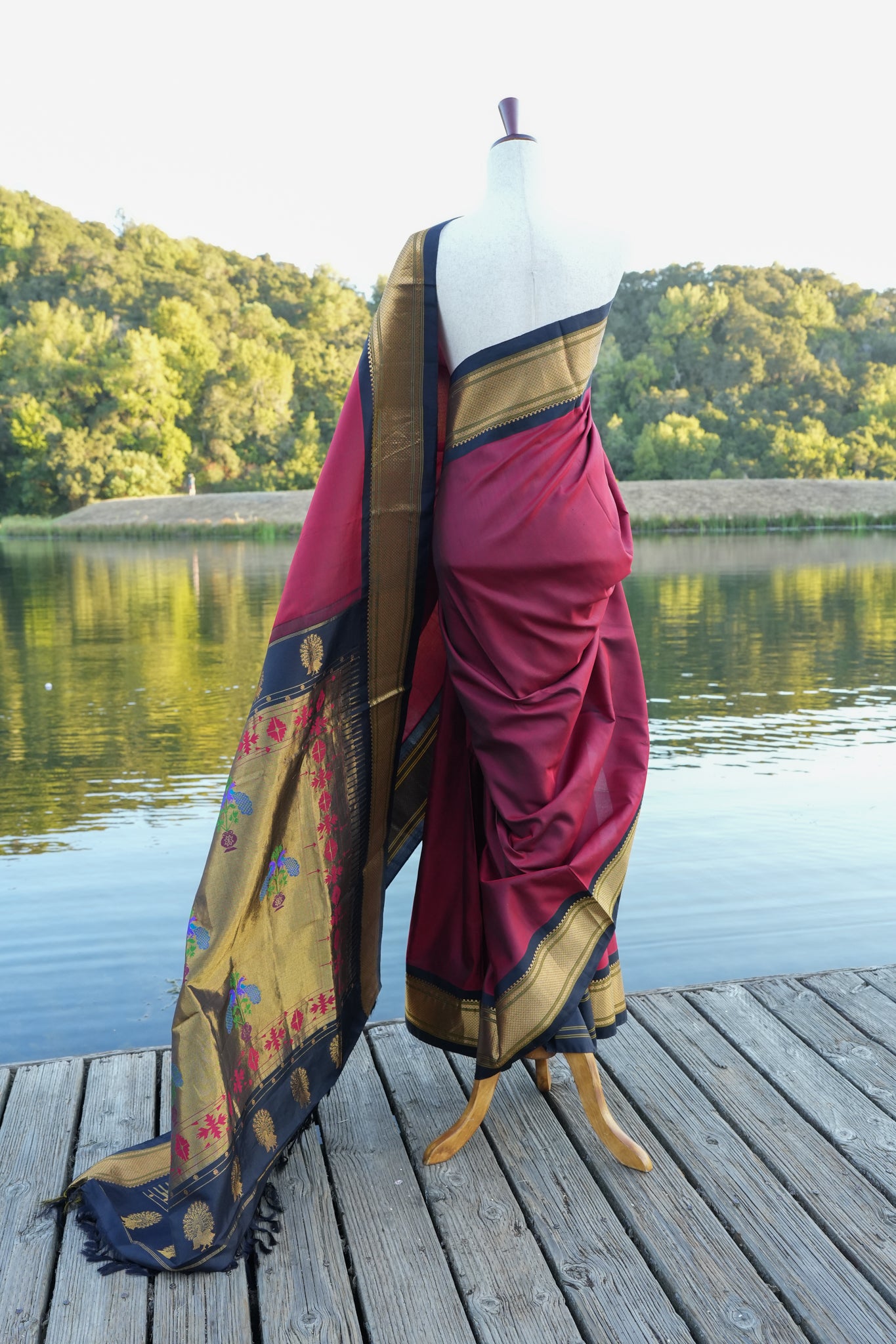 Maroon Paithani Silk Saree