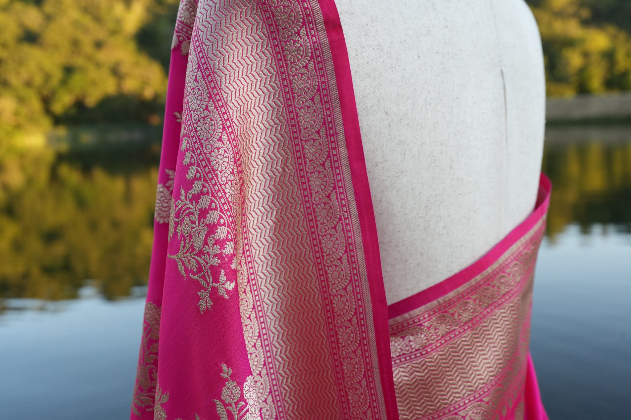 Pink Karwa Benarasi Silk Saree