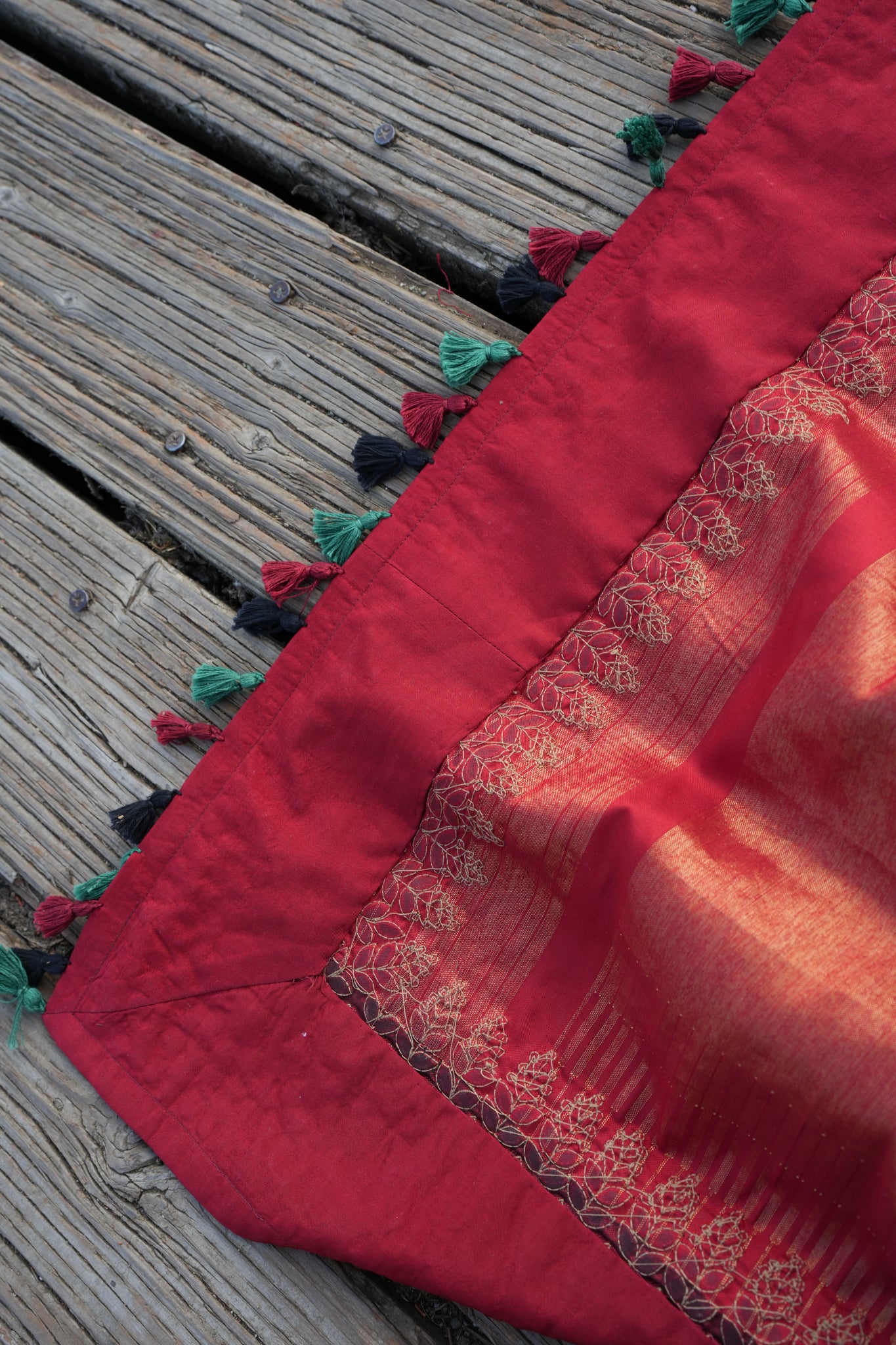 Ikat Saree with hand embroidered border