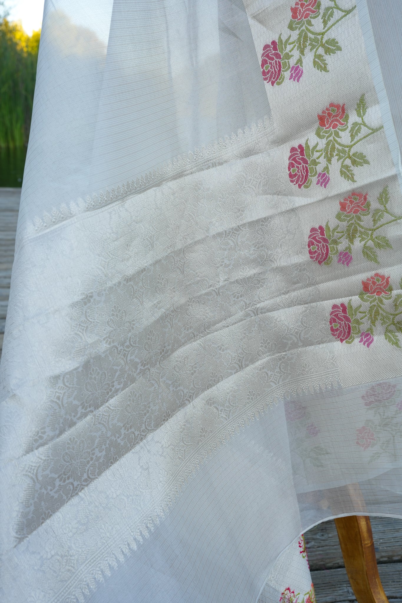 Silver Tissue Silk Saree