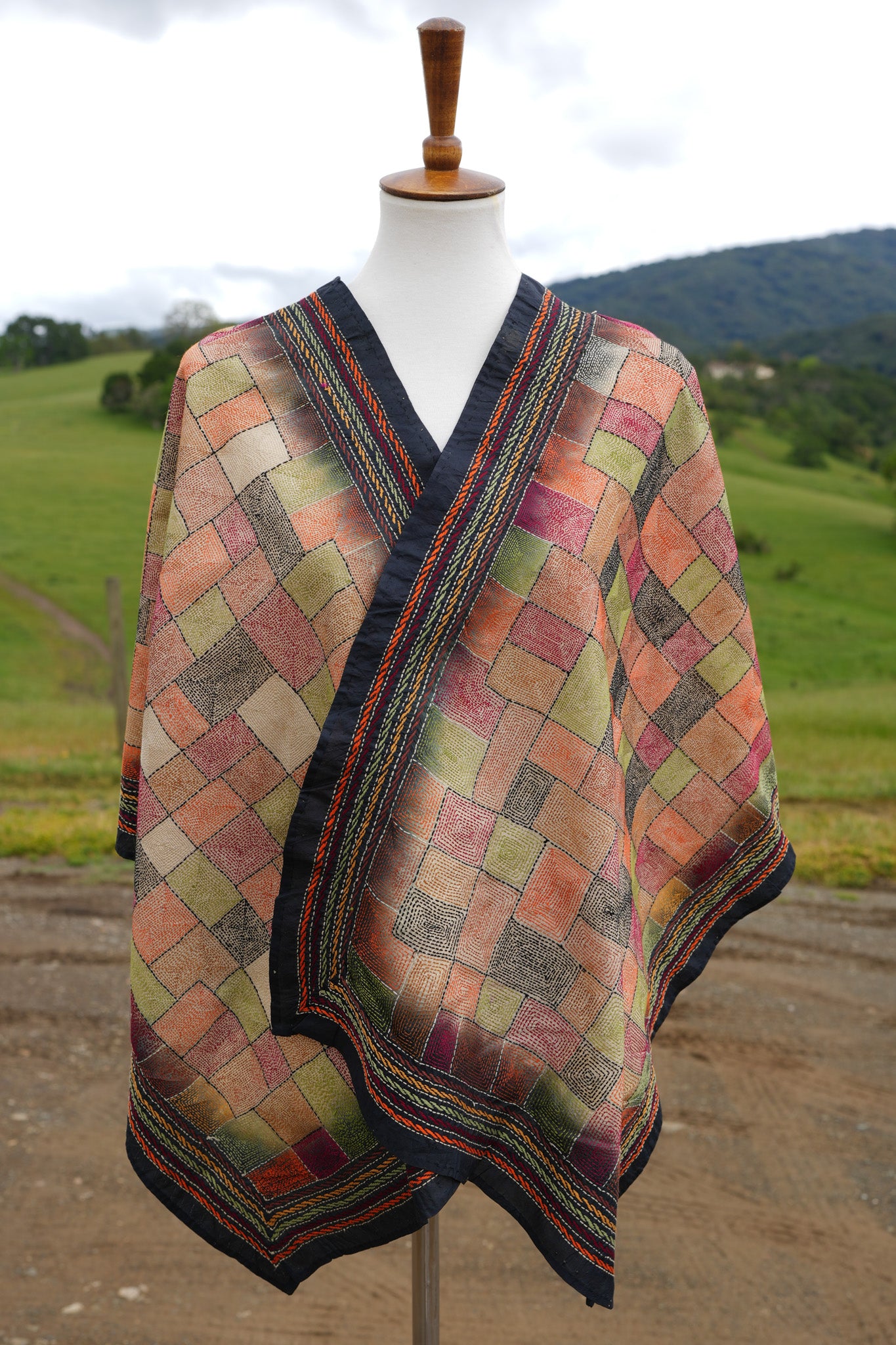 Hand embroidered Kantha stole