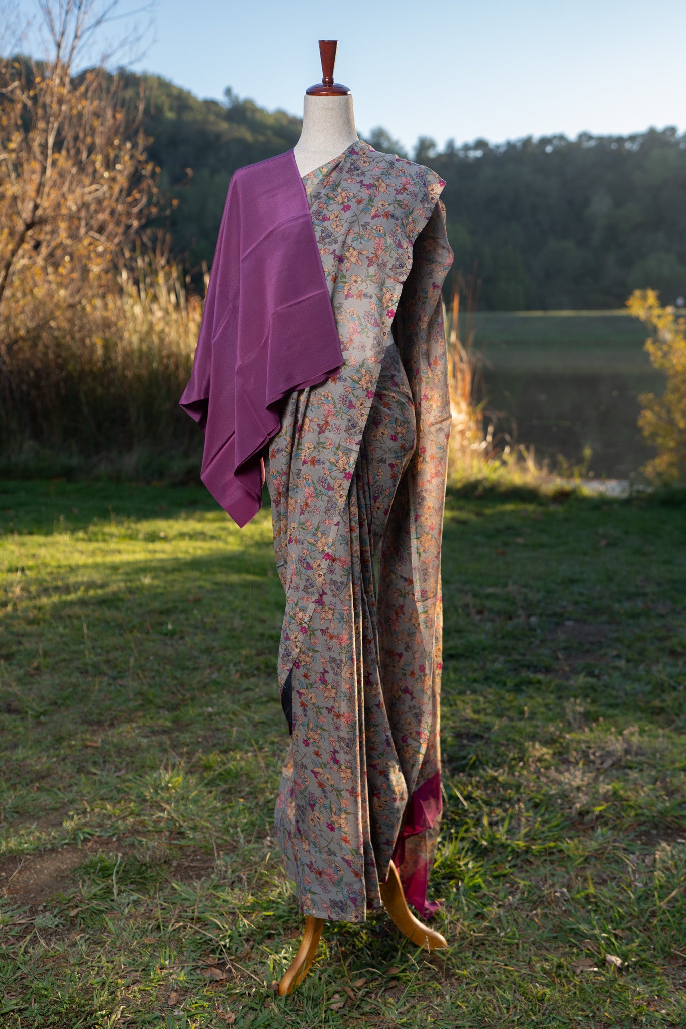 Printed chiffon saree