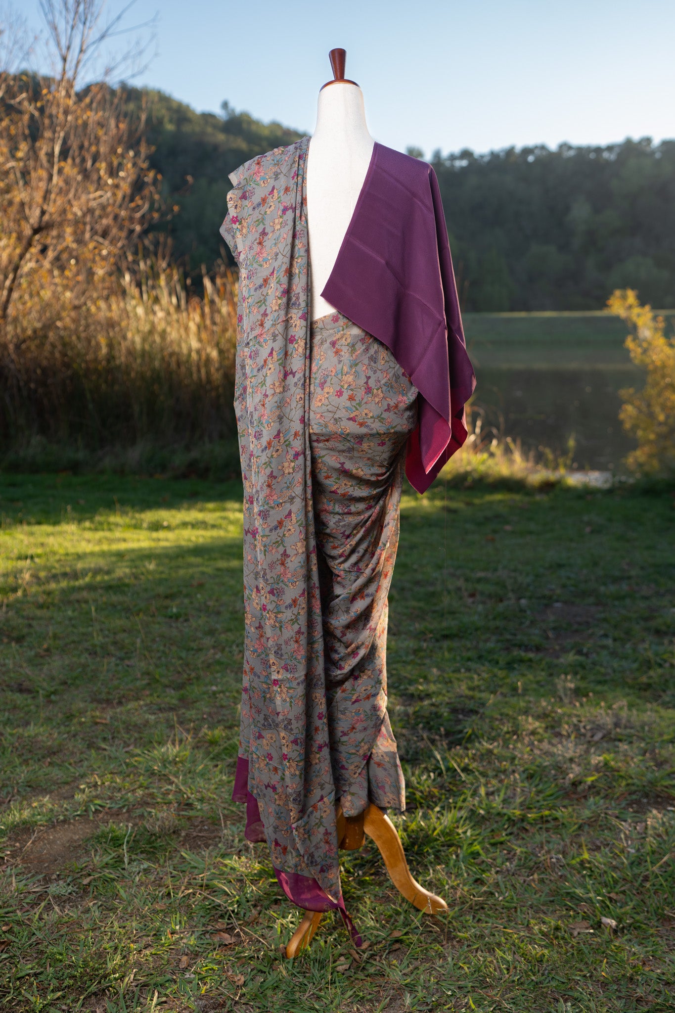 Printed chiffon saree