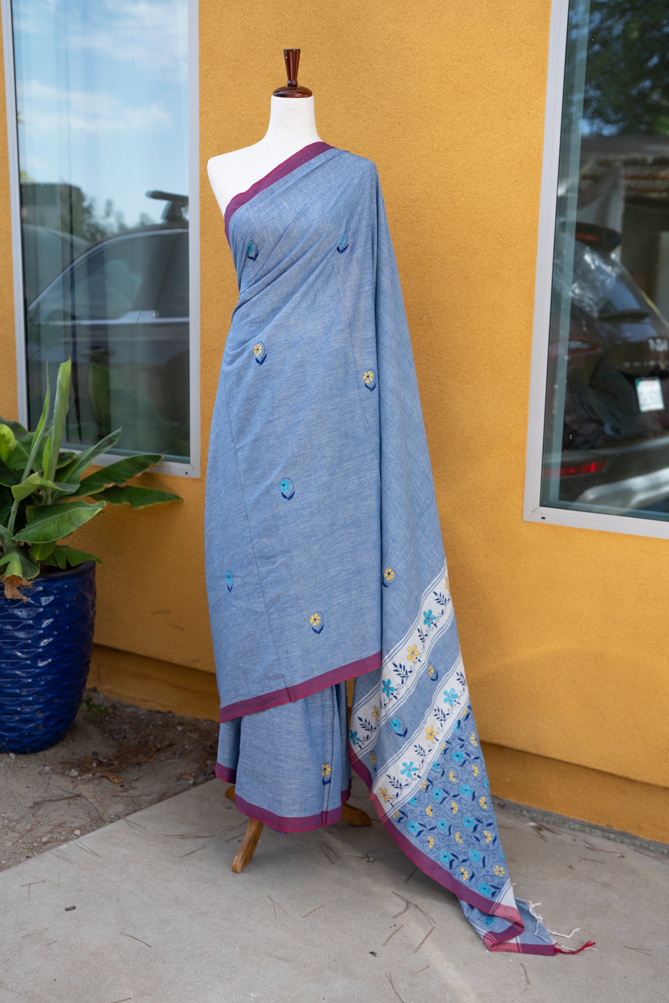 Capri Kantha Cotton saree
