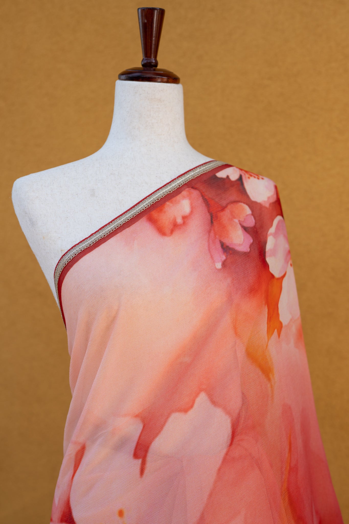Printed chiffon saree