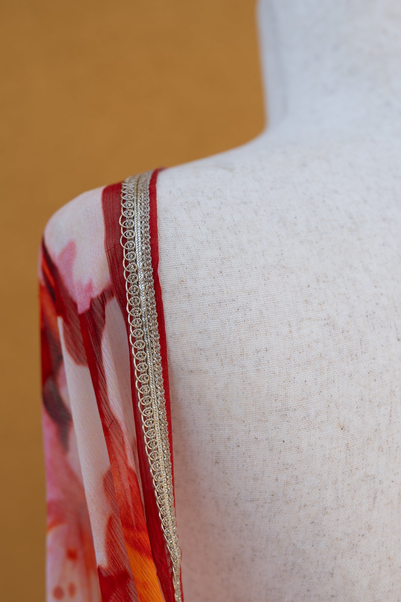 Printed chiffon saree