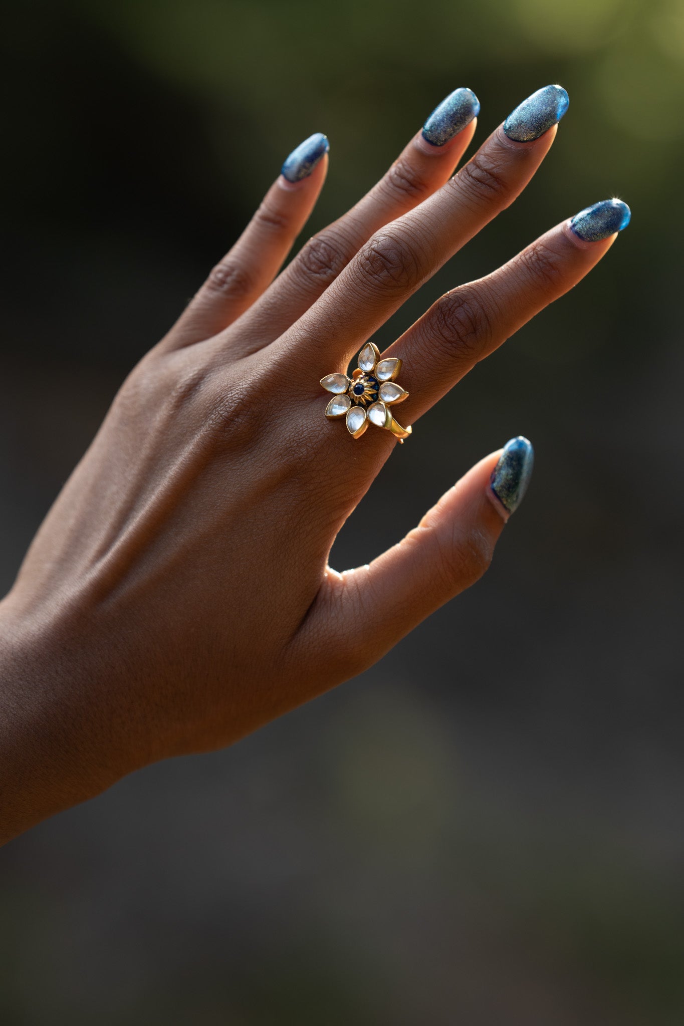 Silver Gold Plated Baahubali Ring