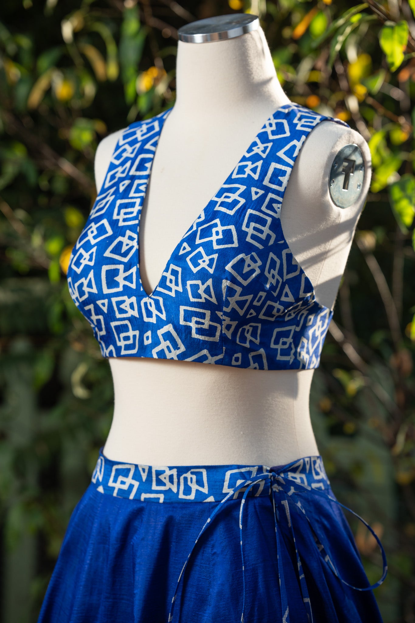 Blue Murshidabad Silk Lehenga Set