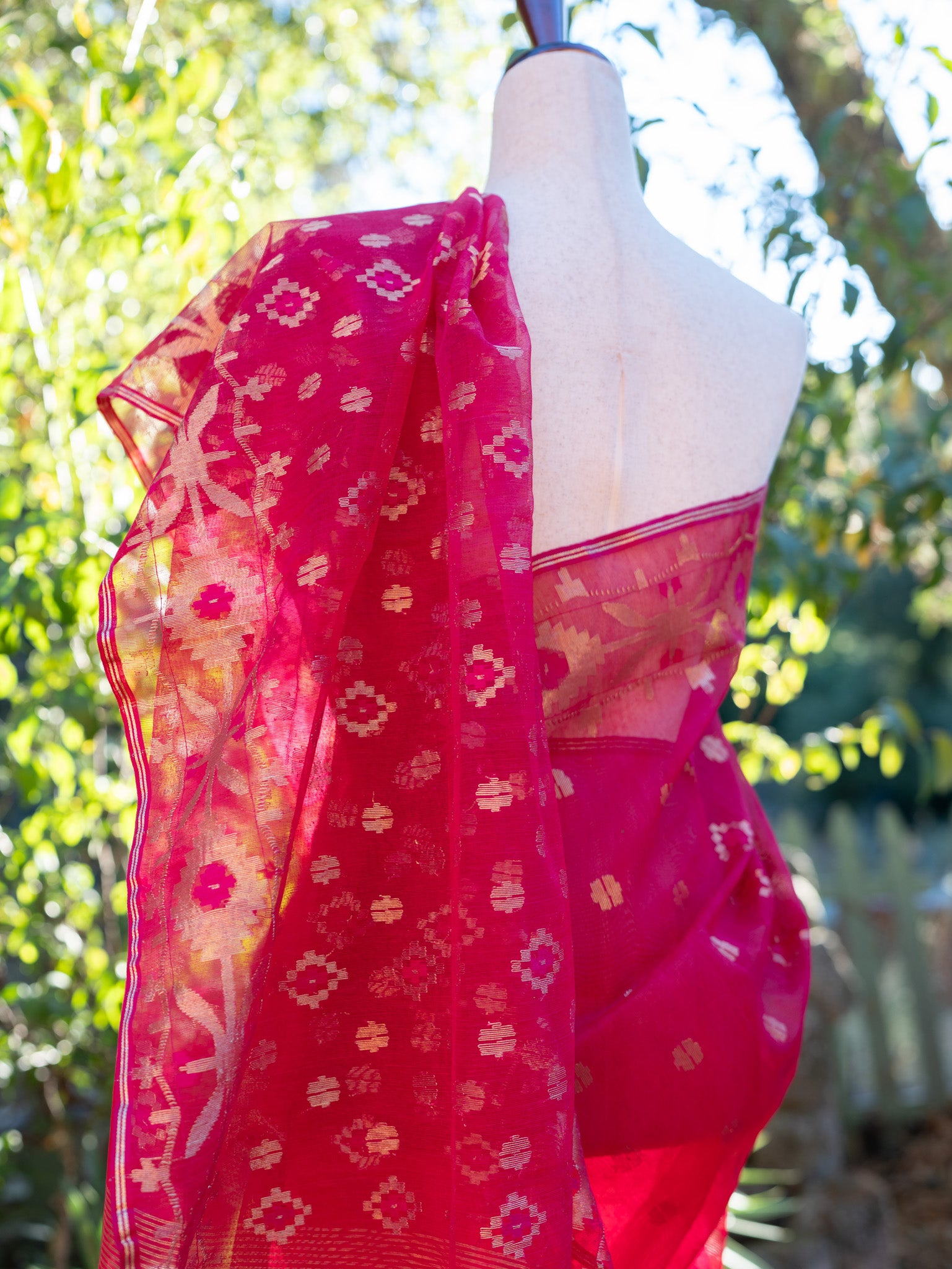 Pink Jamdani Saree