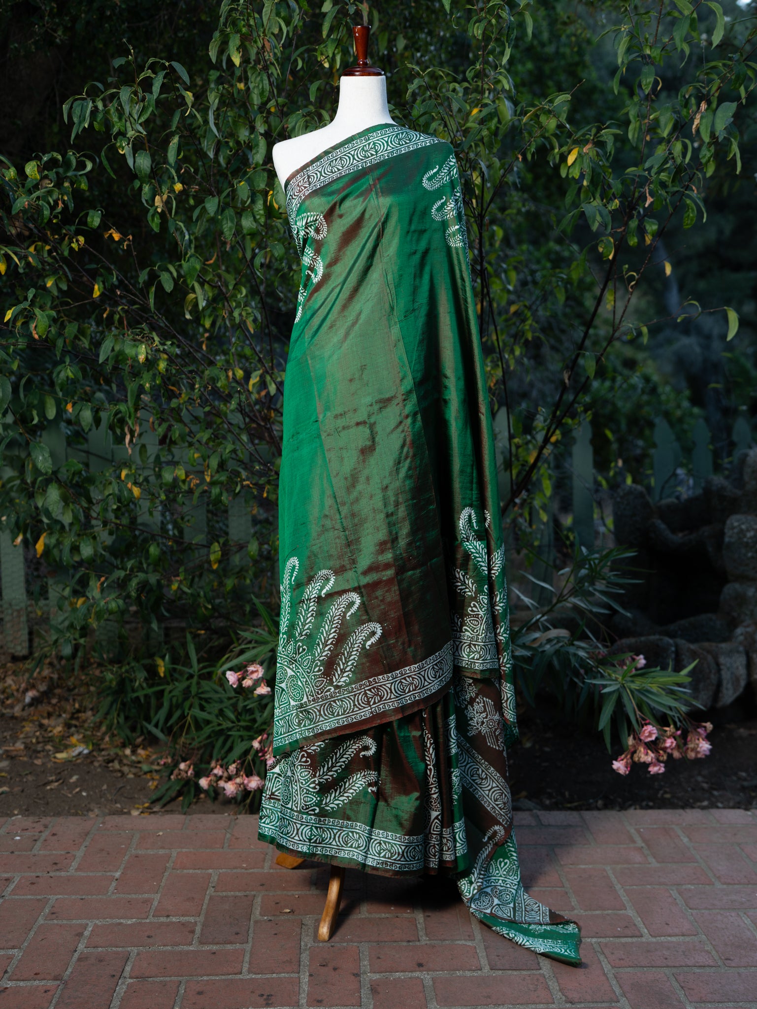 Green Murshidabad Silk Saree
