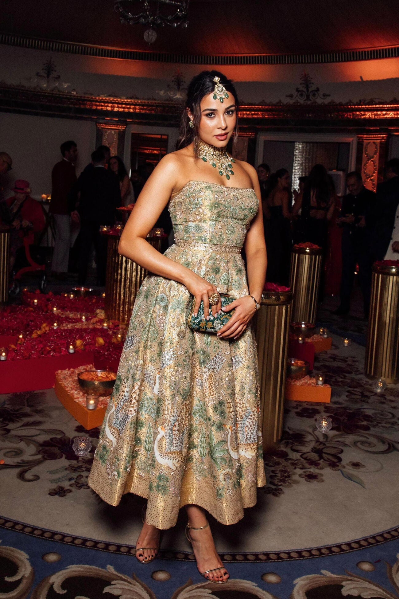 Avasa Hand-painted Pichhwai Silk Dress - Gold