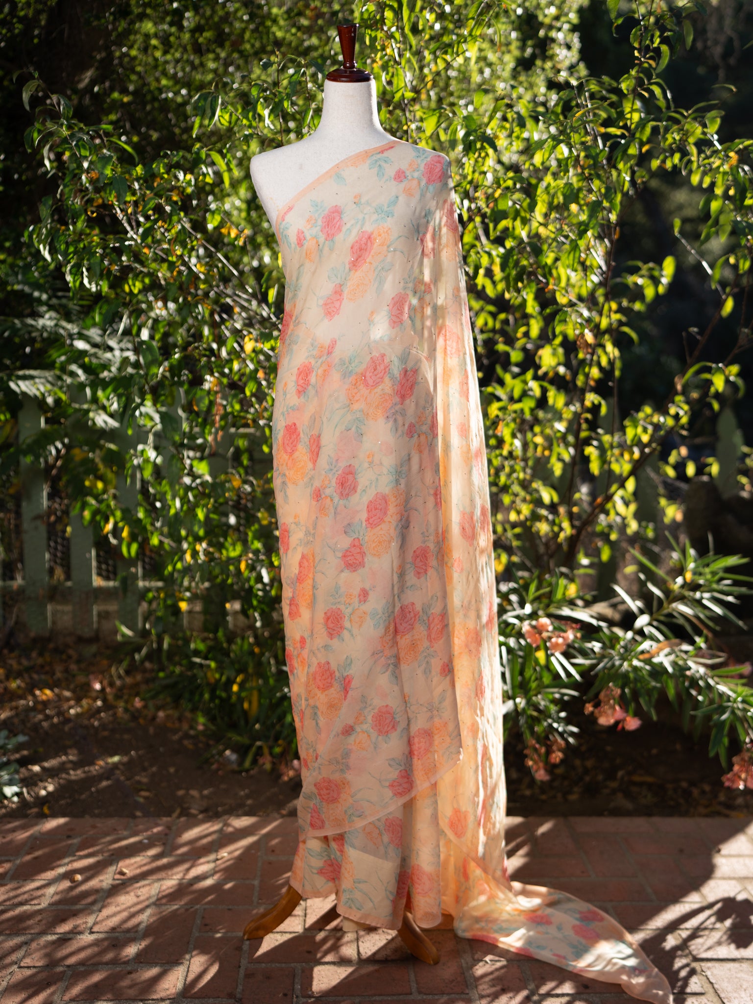 Printed chiffon saree